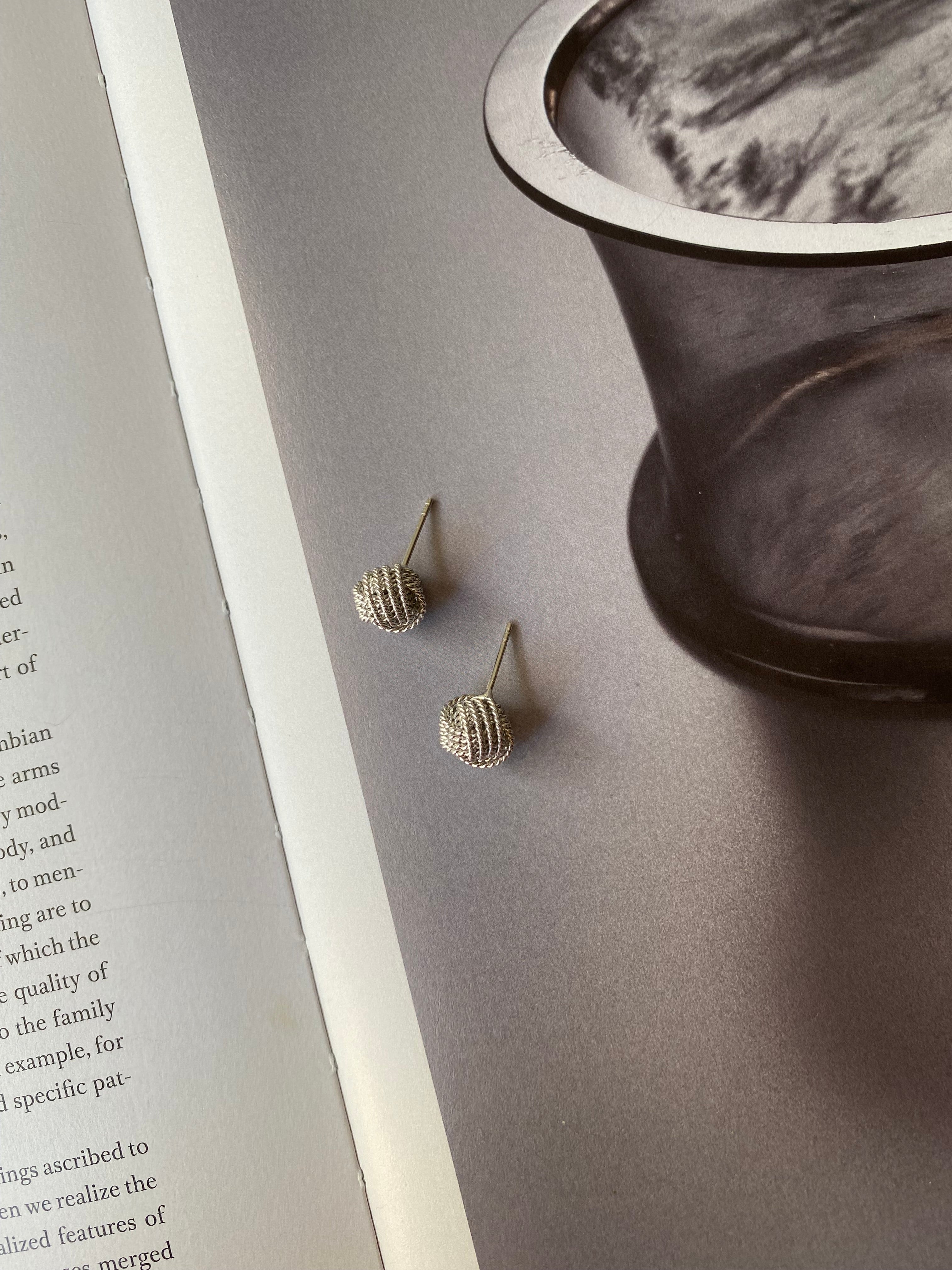 Knotted Dome Stud Earrings