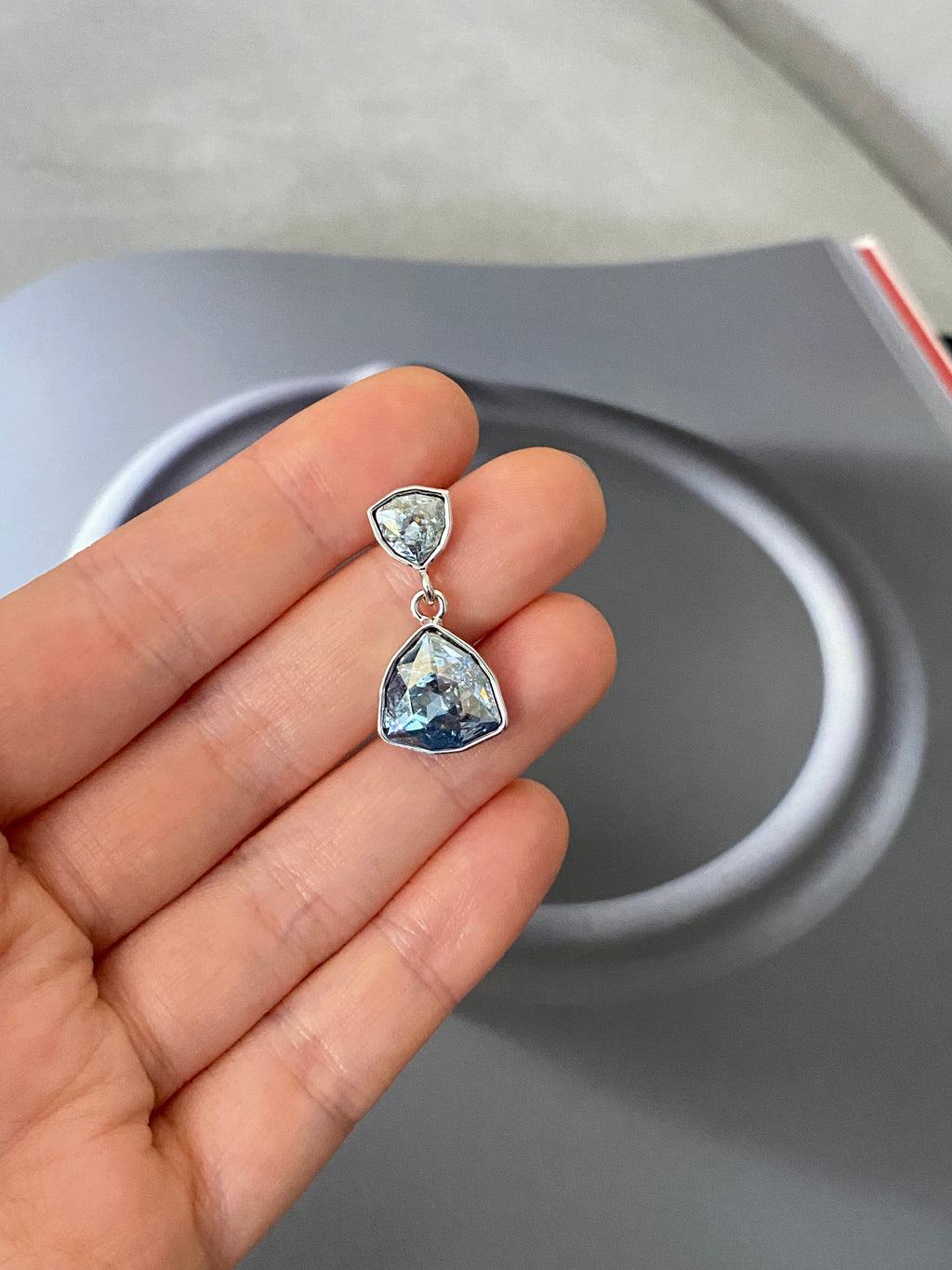 Swarovski Trillion Drop Earrings