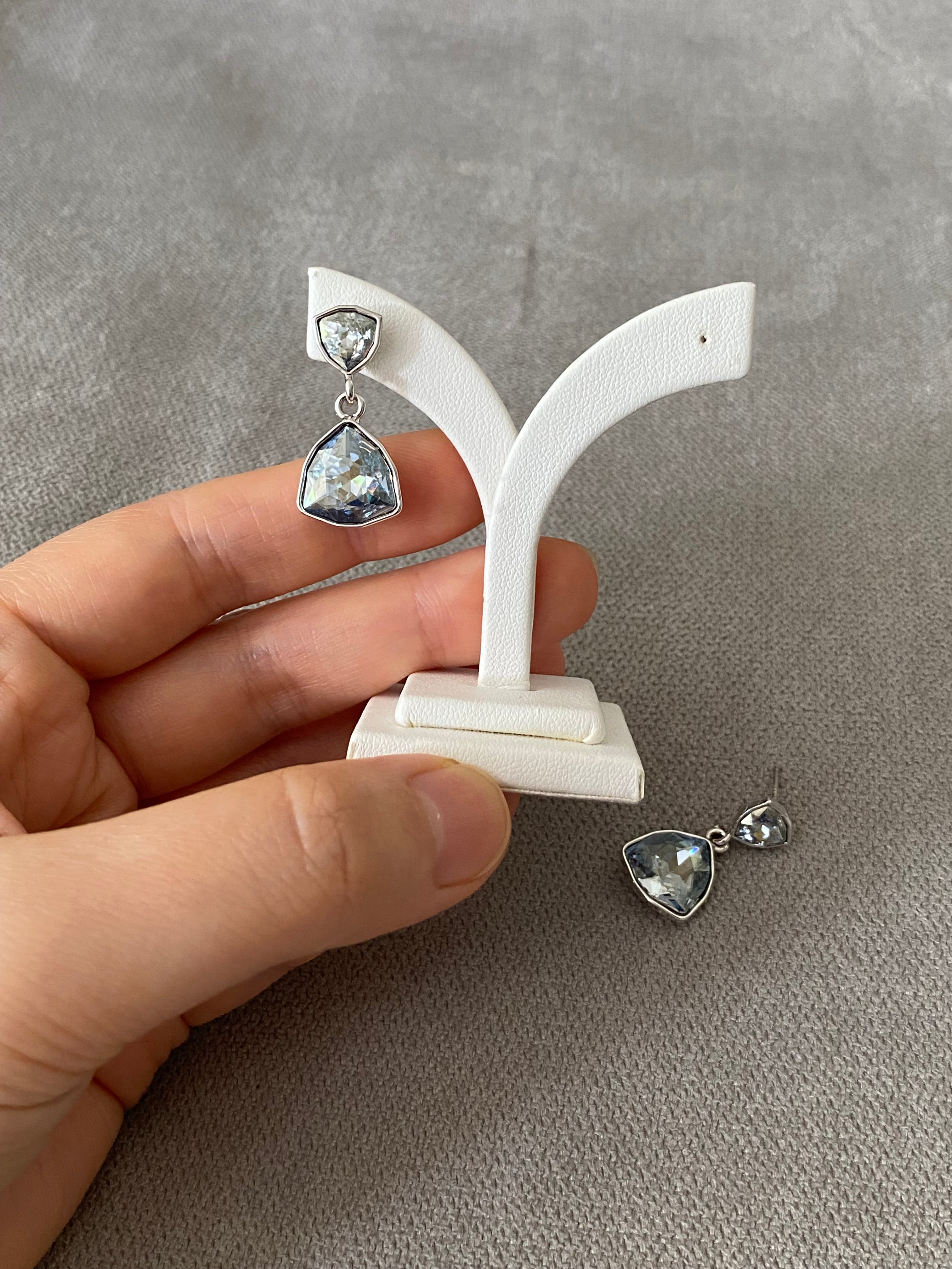 Swarovski Trillion Drop Earrings