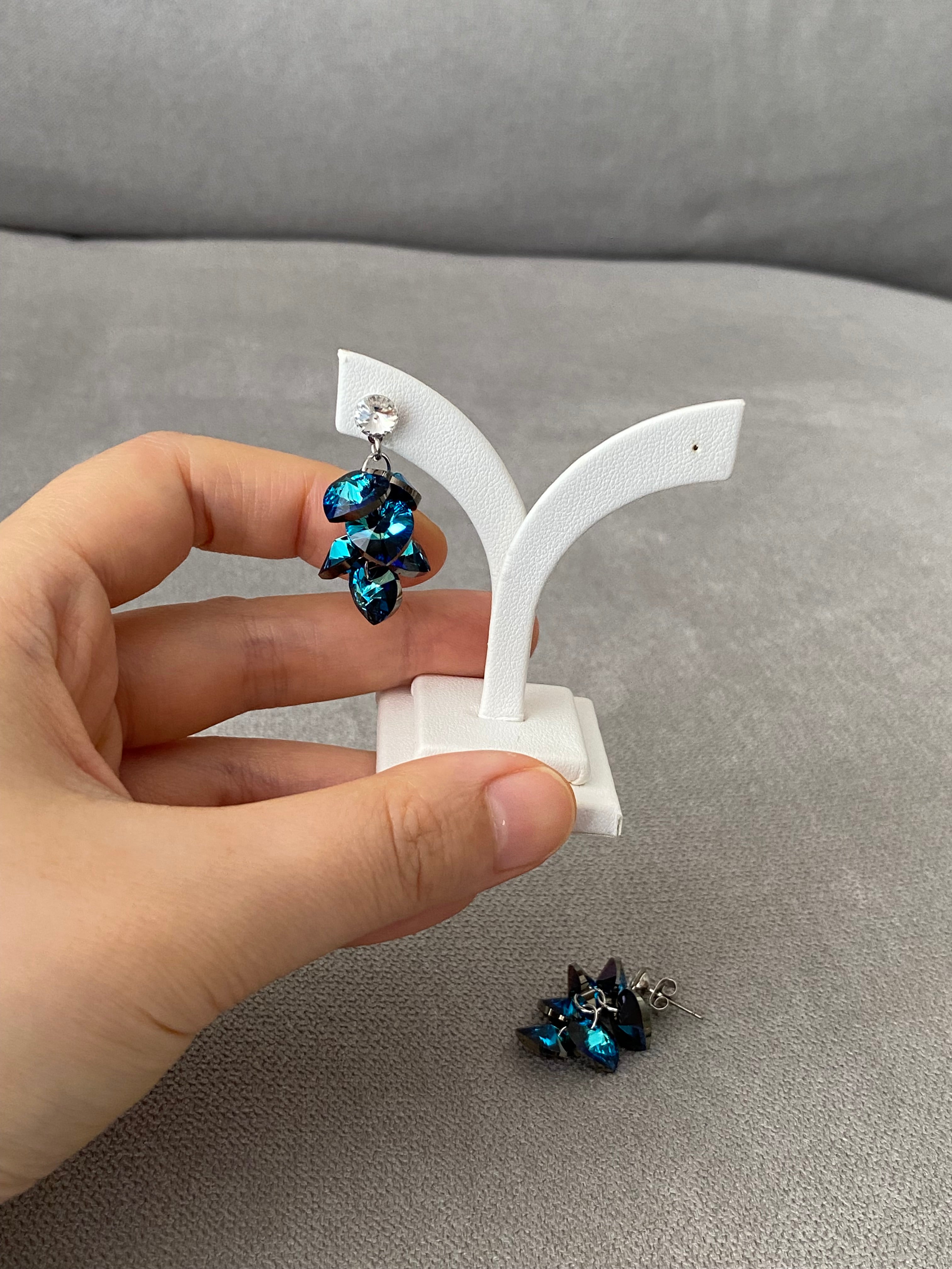 Swarovski Heart Cluster Drop Earrings