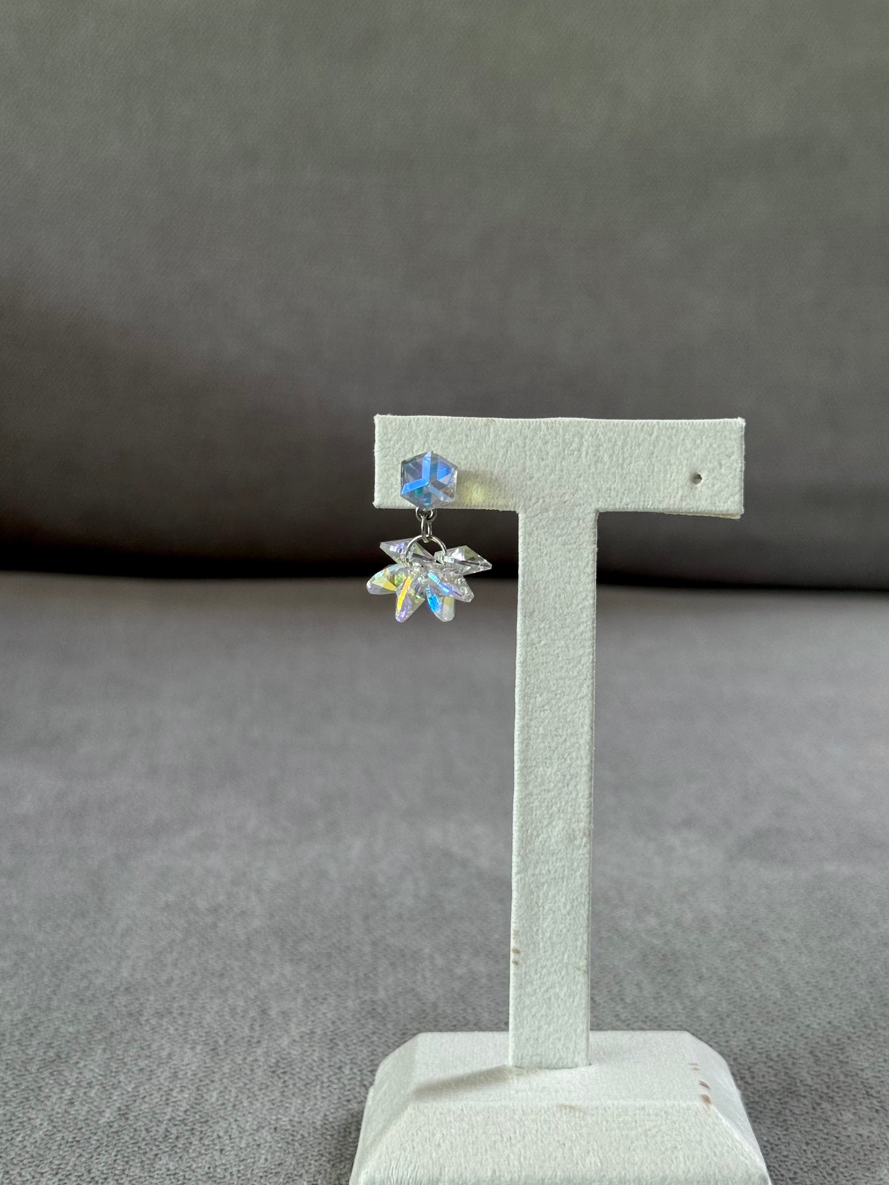 Swarovski Aurora Borealis Cluster Drop Earrings