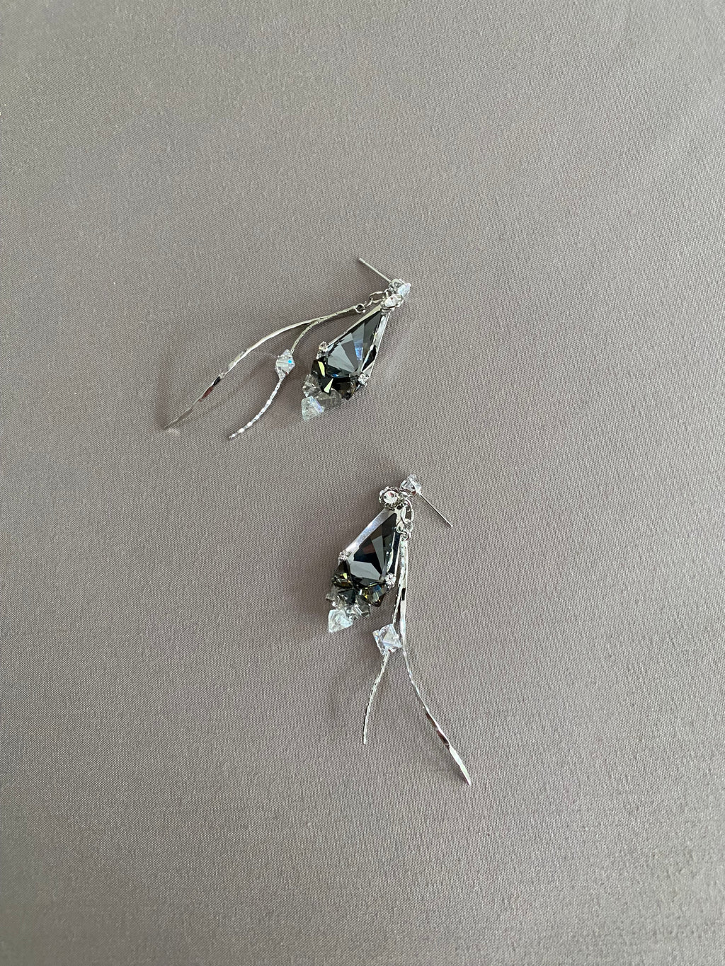 Swarovski Faceted Drop Earrings - Black Diamond