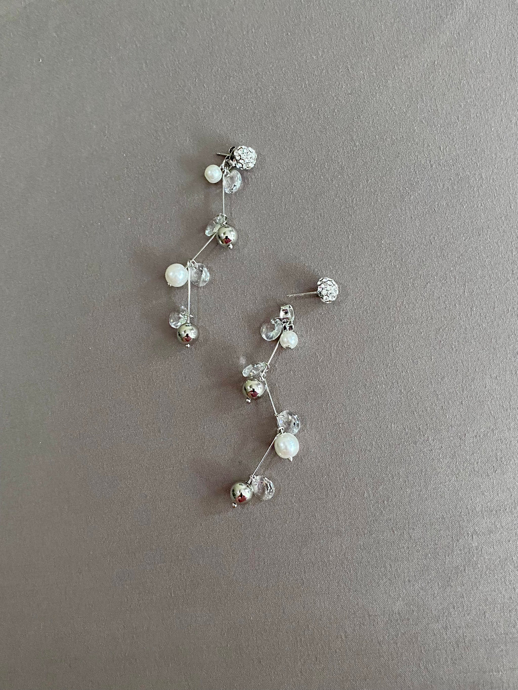 Swarovski Pearl & Crystal Cluster Drop Earrings (2 colors)