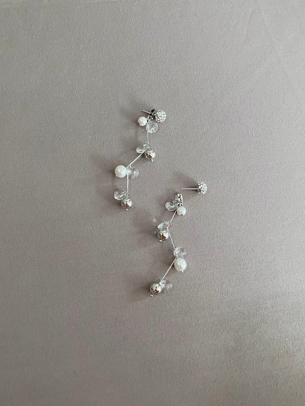 Swarovski Pearl & Crystal Cluster Drop Earrings (2 colors)