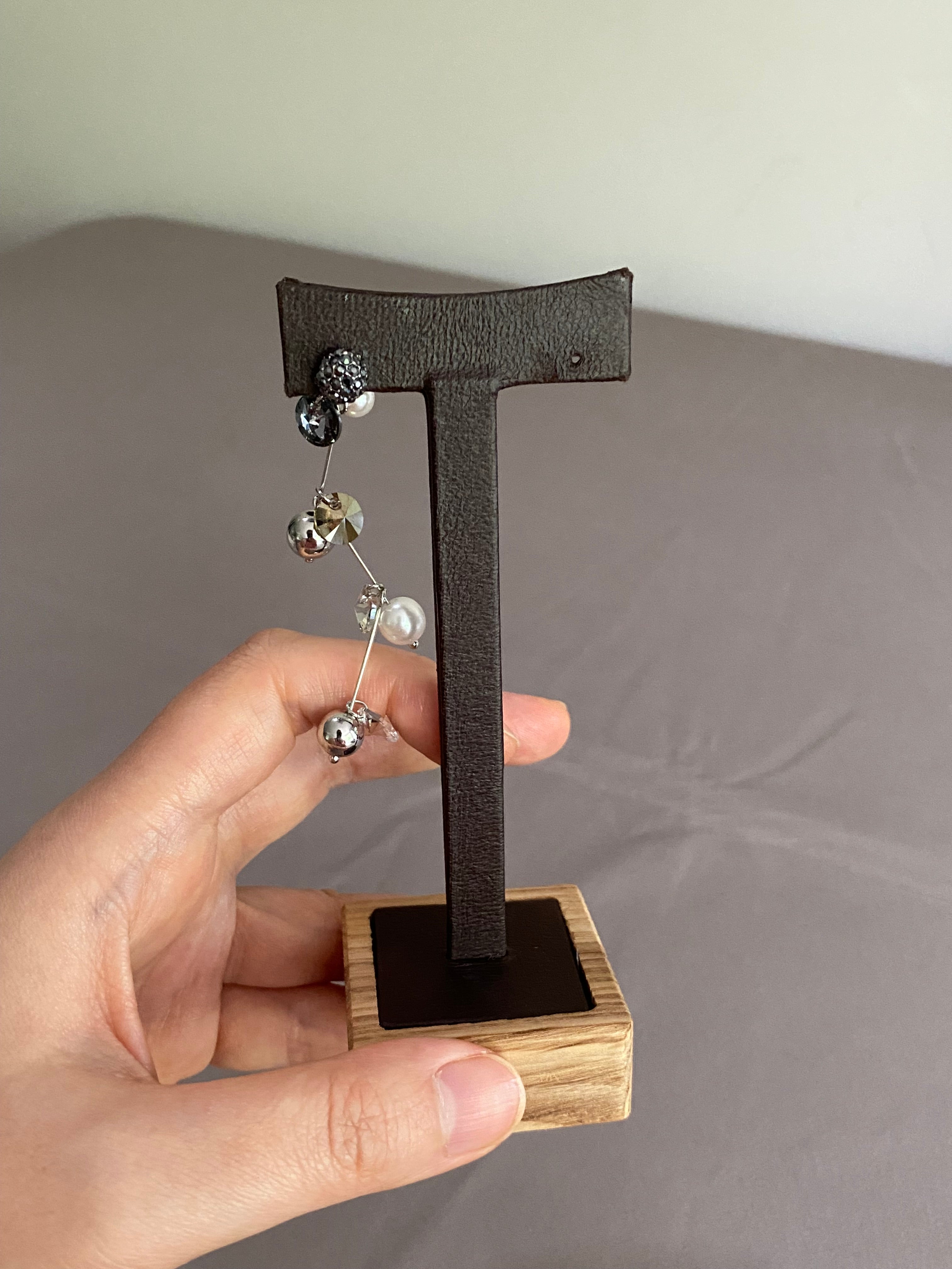 Swarovski Pearl & Crystal Cluster Drop Earrings (2 colors)