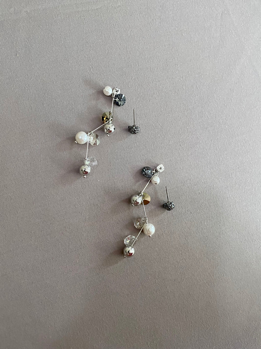 Swarovski Pearl & Crystal Cluster Drop Earrings (2 colors)