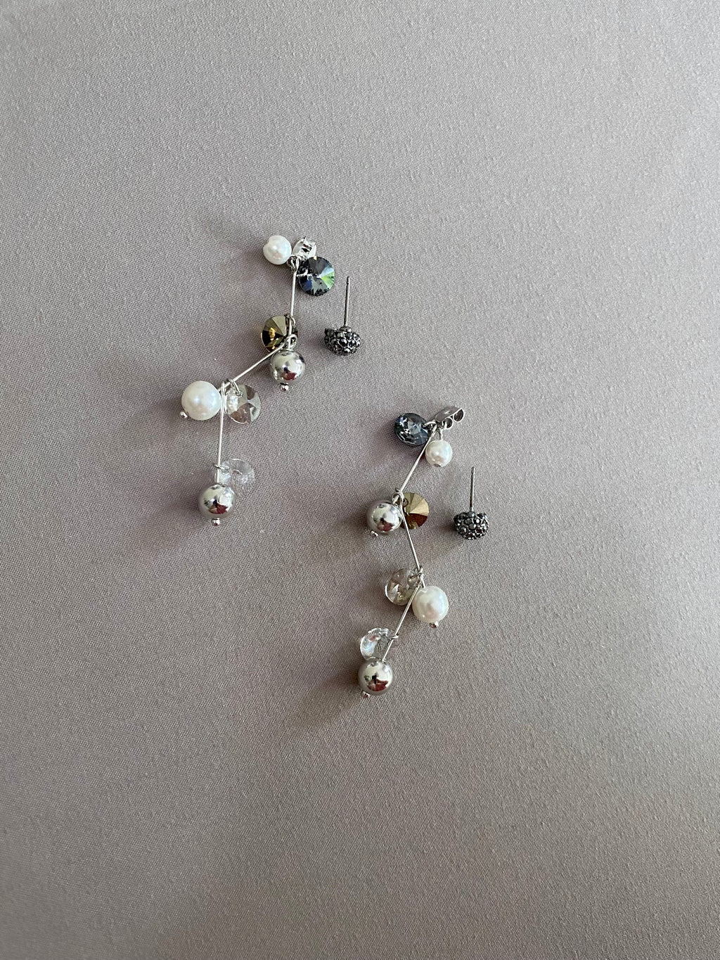 Swarovski Pearl & Crystal Cluster Drop Earrings (2 colors)