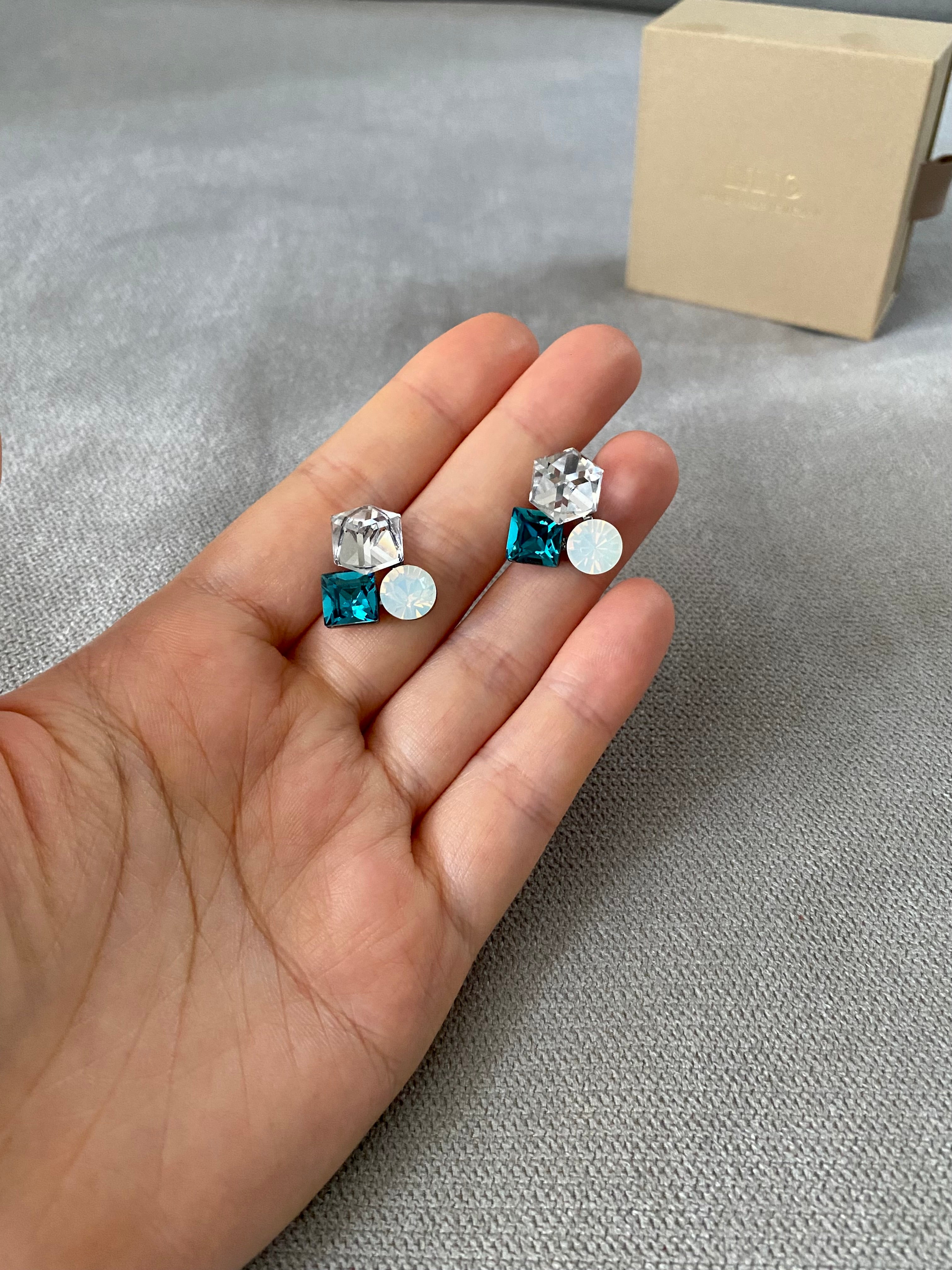 Swarovski Multi-Shape Cluster Stud Earrings