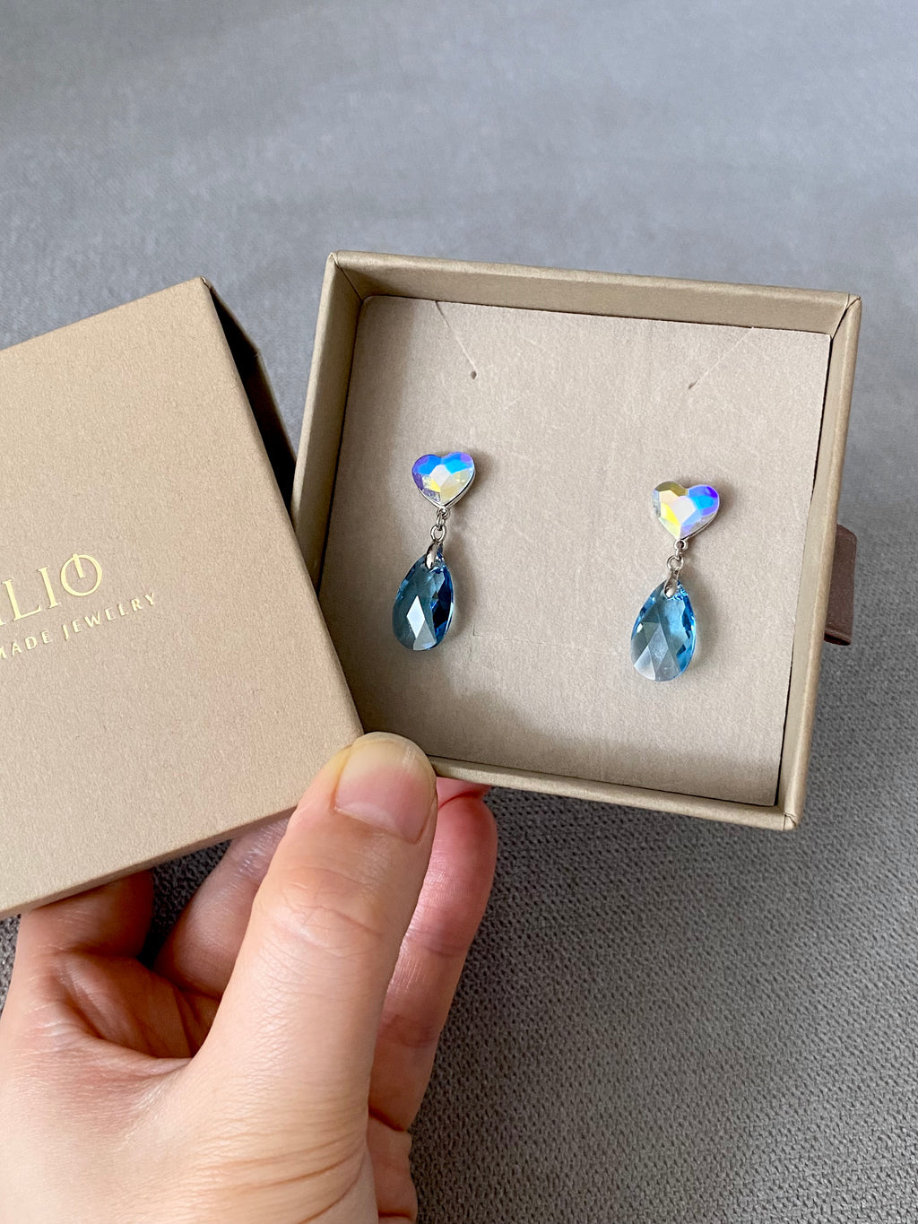 Swarovski Heart Drop Earrings