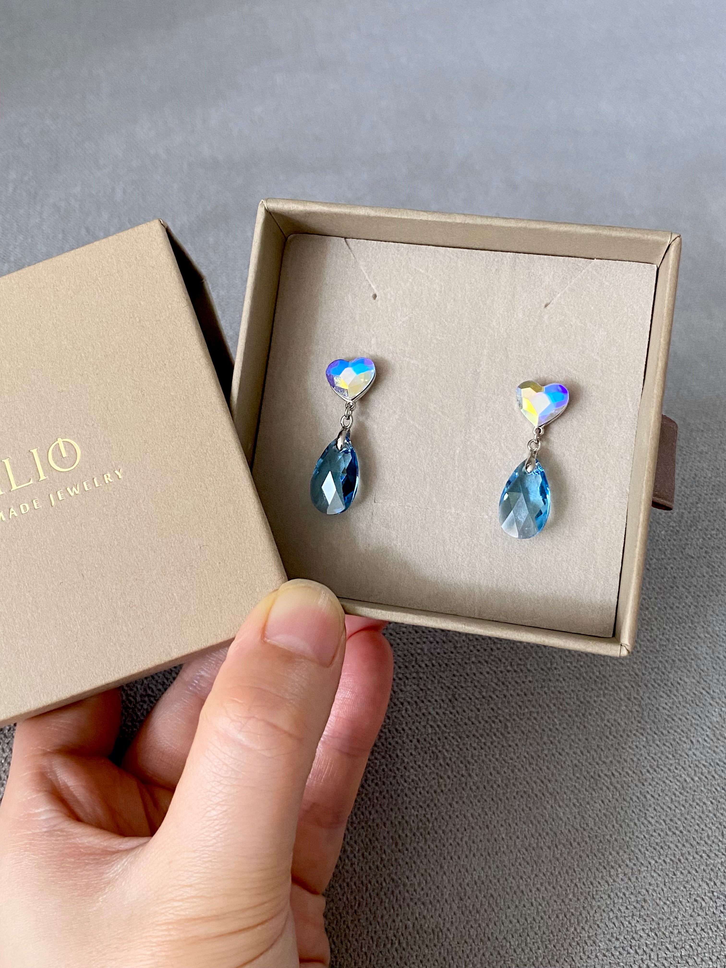 Swarovski Heart Drop Earrings