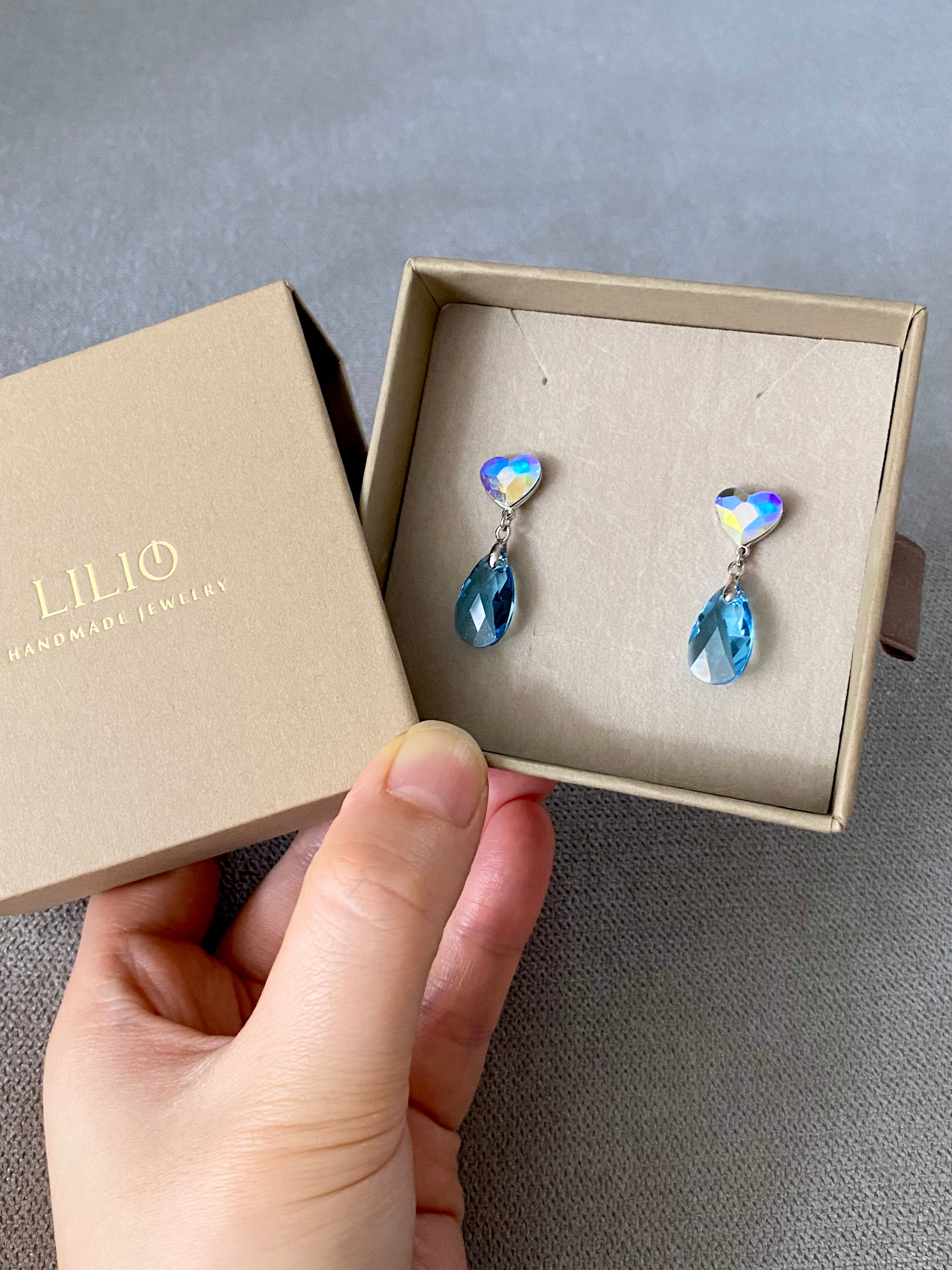 Swarovski Heart Drop Earrings