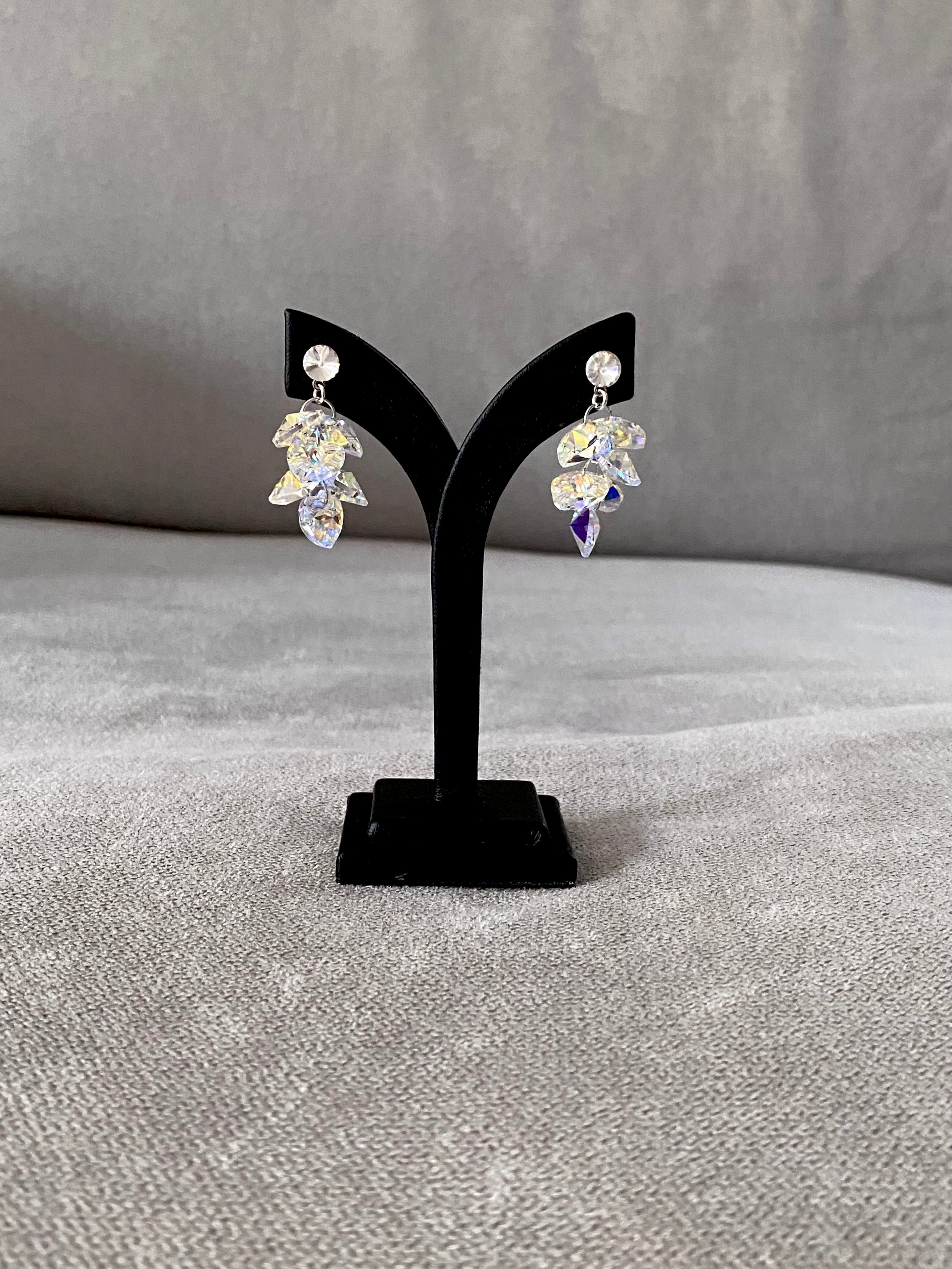 Swarovski Heart Cluster Drop Earrings