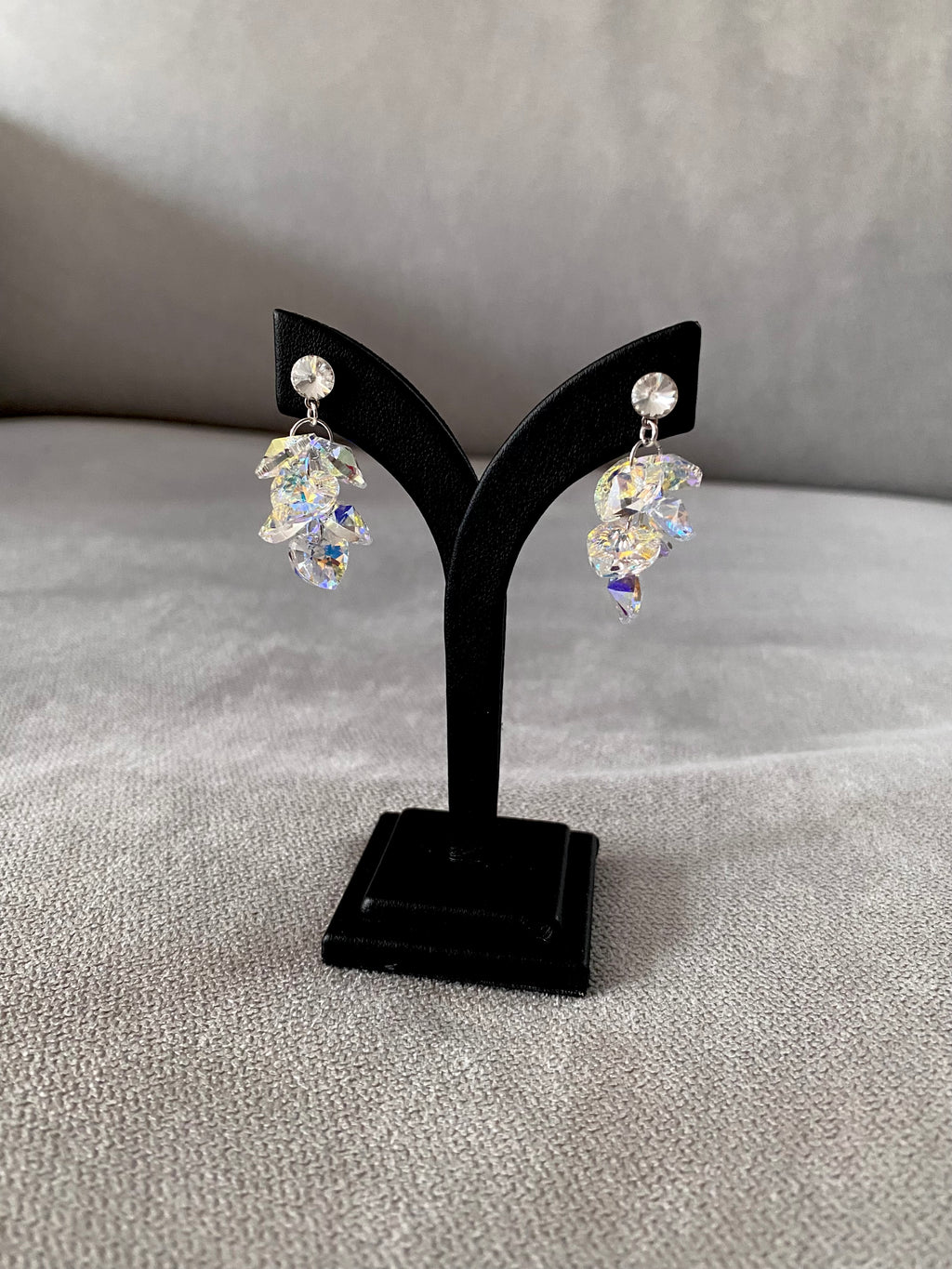 Swarovski Heart Cluster Drop Earrings