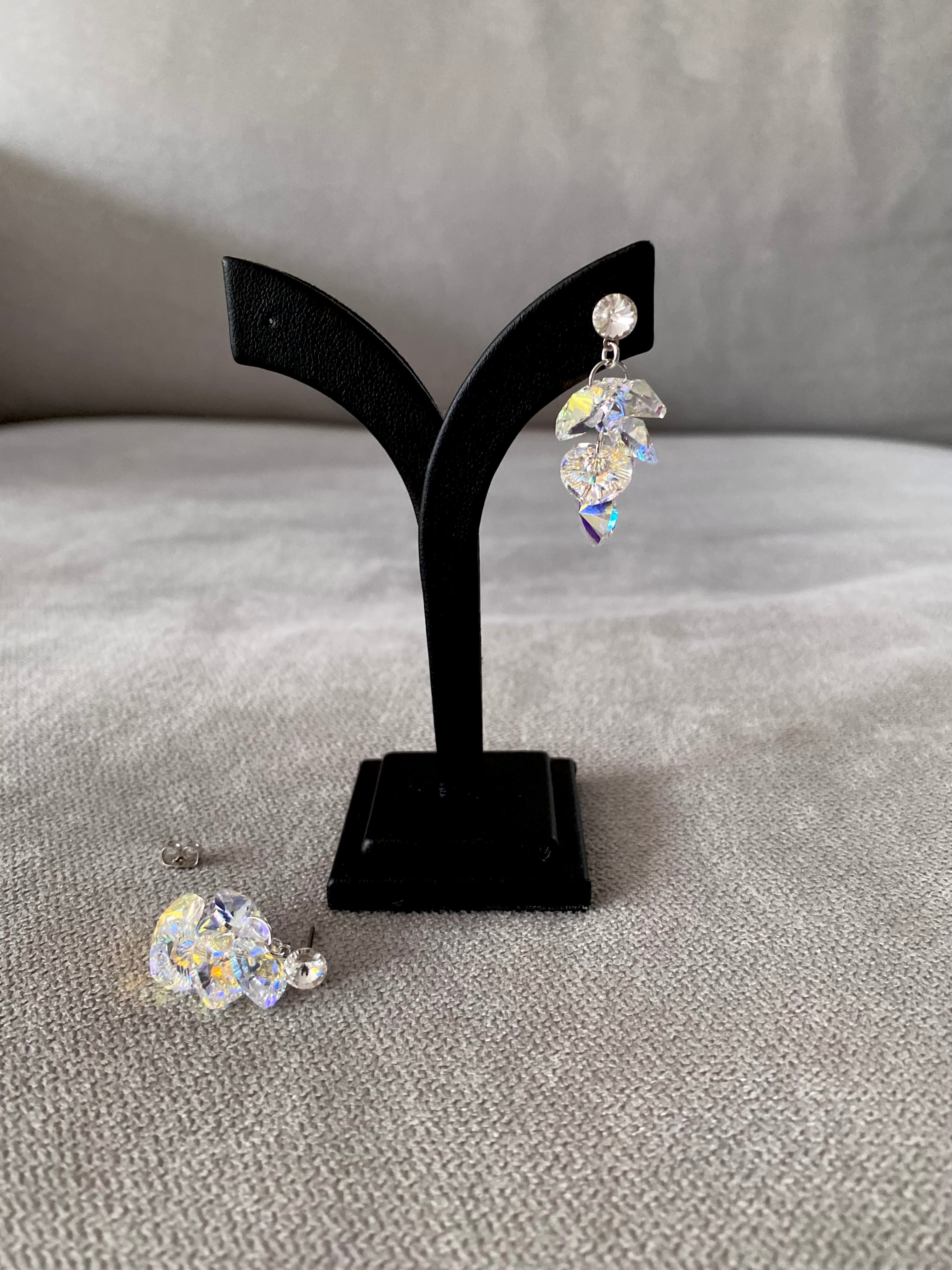Swarovski Heart Cluster Drop Earrings