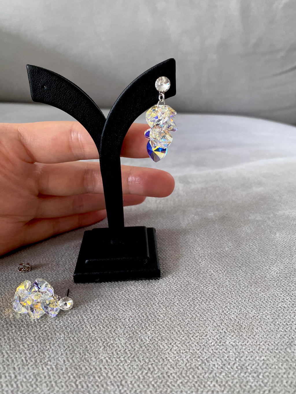 Swarovski Heart Cluster Drop Earrings