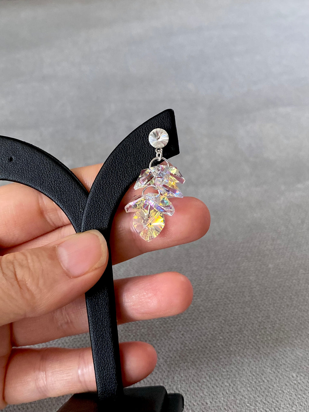 Swarovski Heart Cluster Drop Earrings