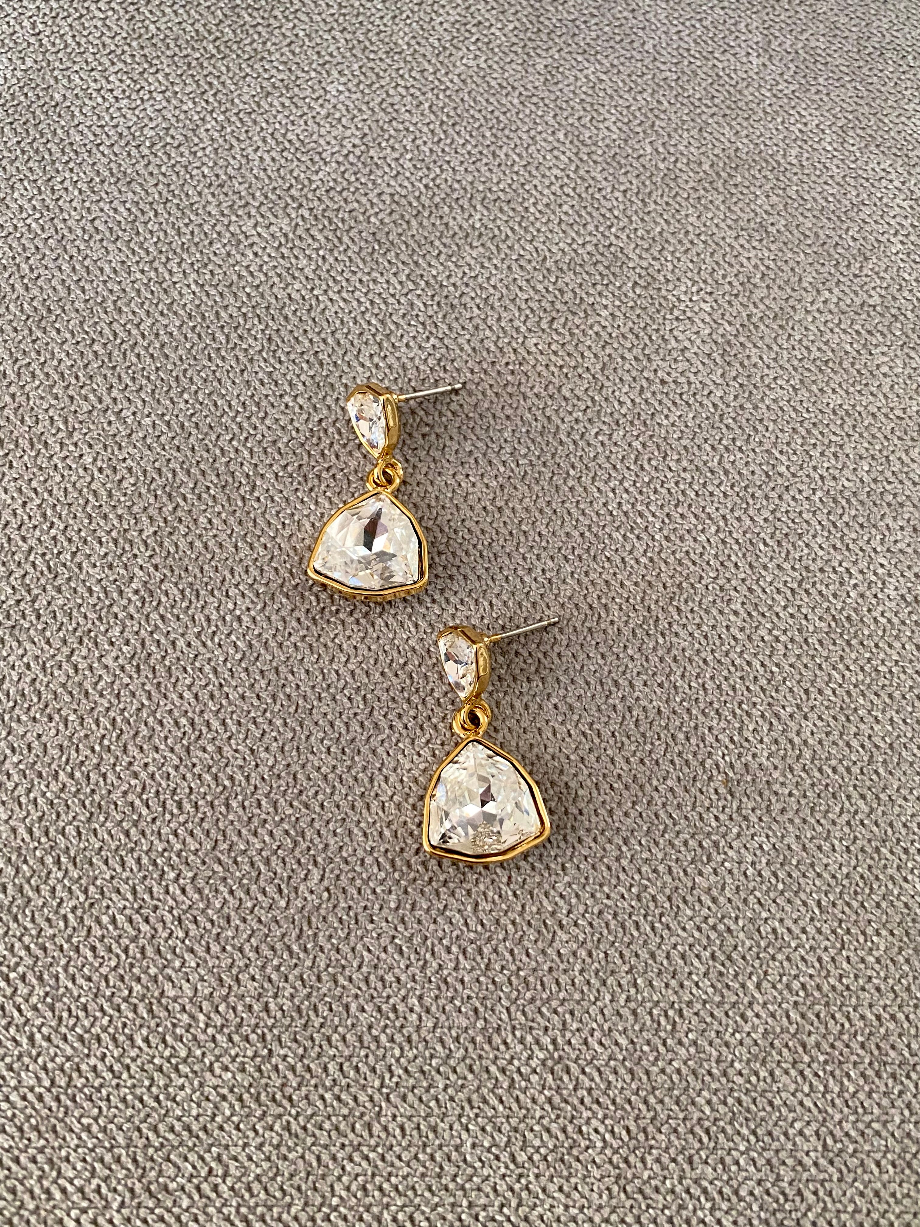Swarovski Trillion Drop Earrings