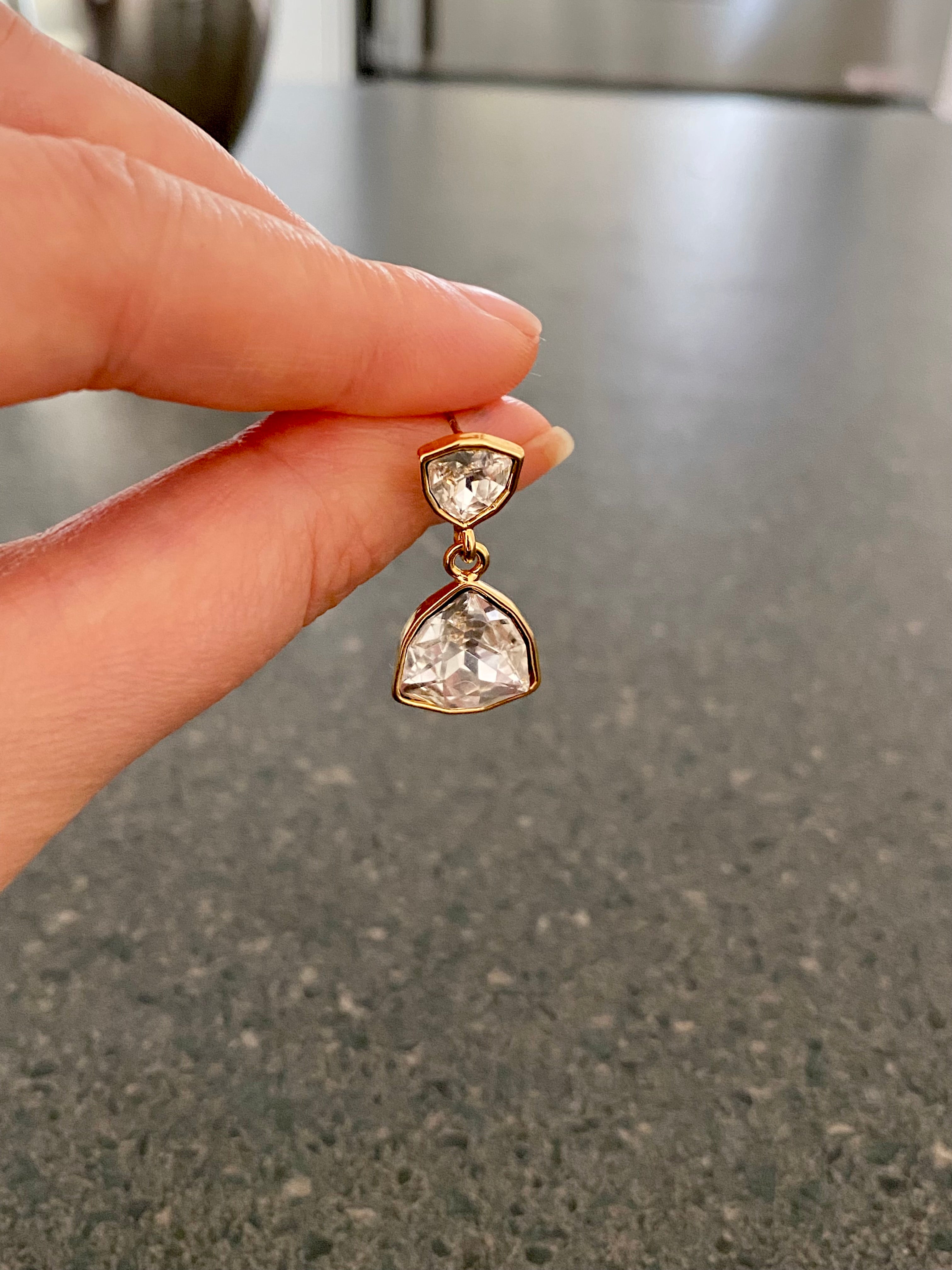 Swarovski Trillion Drop Earrings