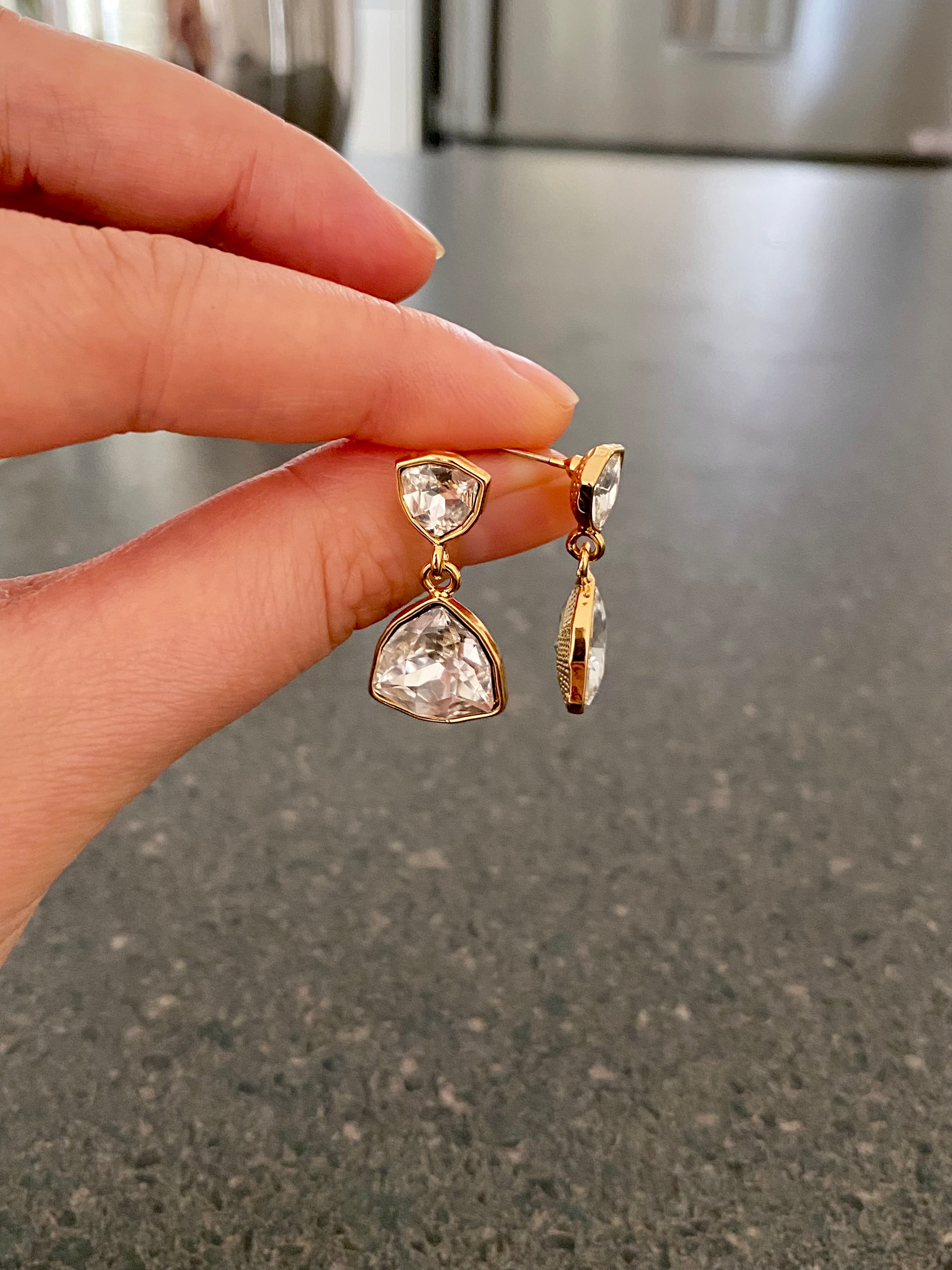 Swarovski Trillion Drop Earrings