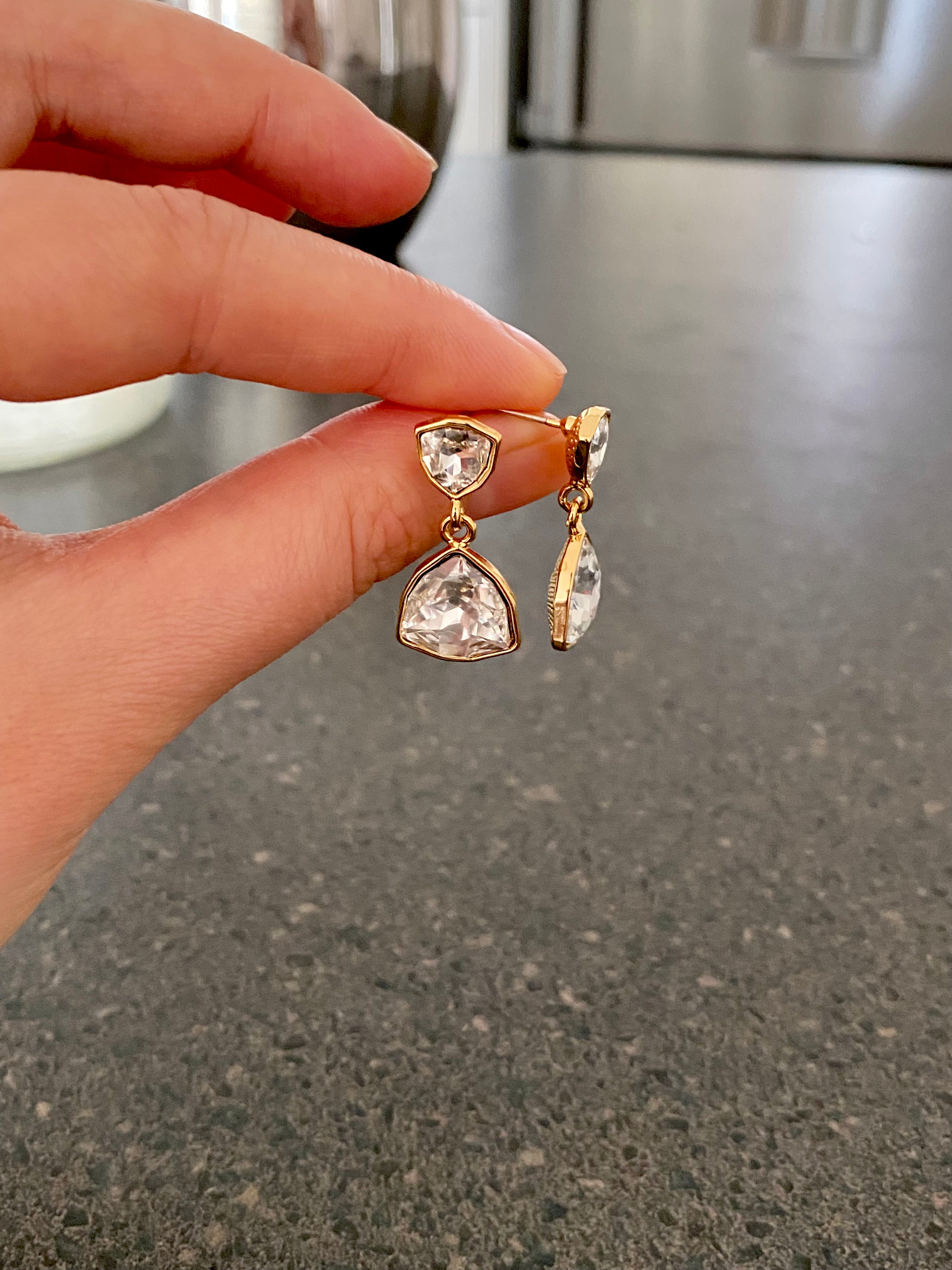 Swarovski Trillion Drop Earrings