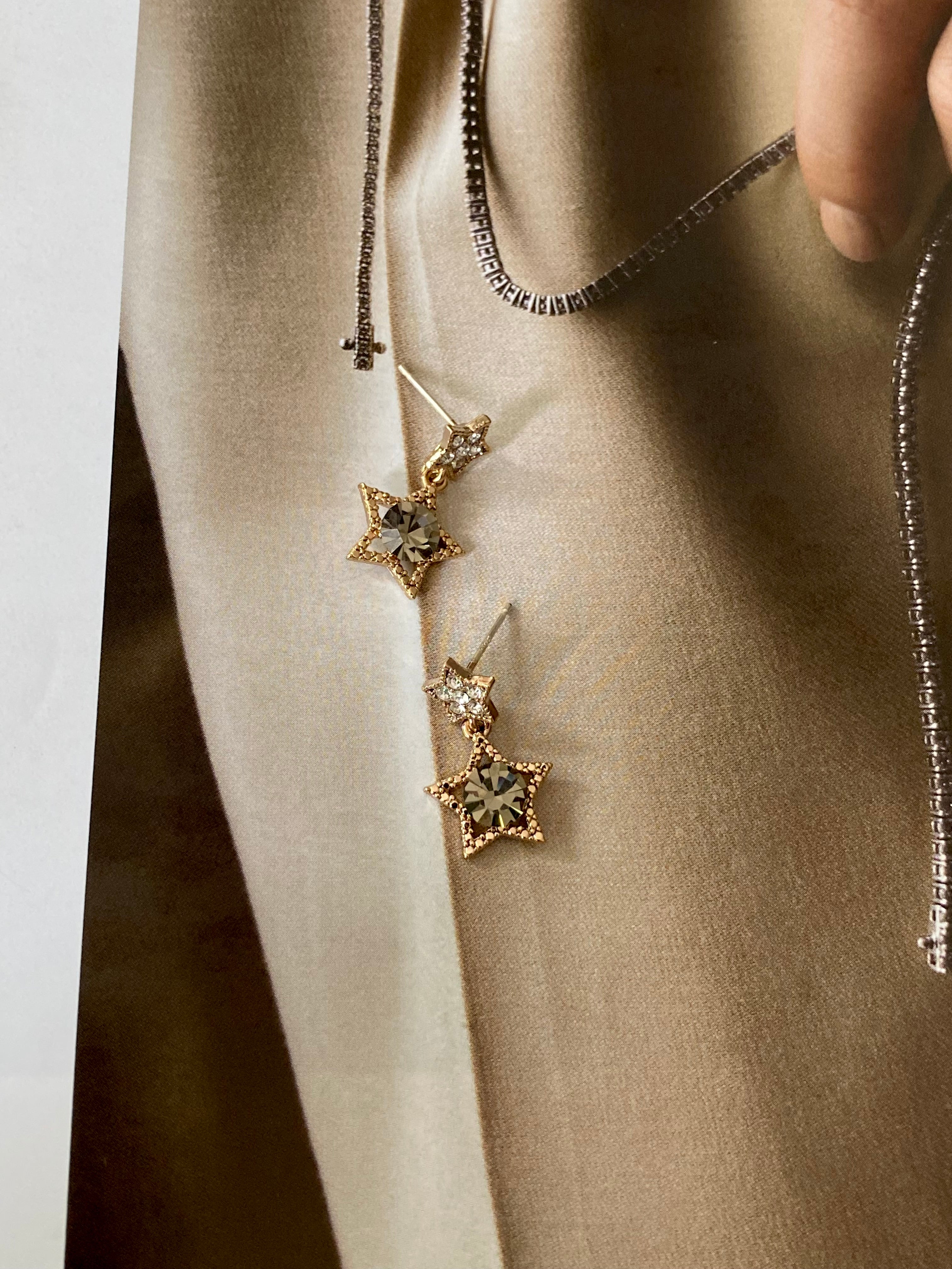 Crystal Star Drop Stud Earrings (3 colours)