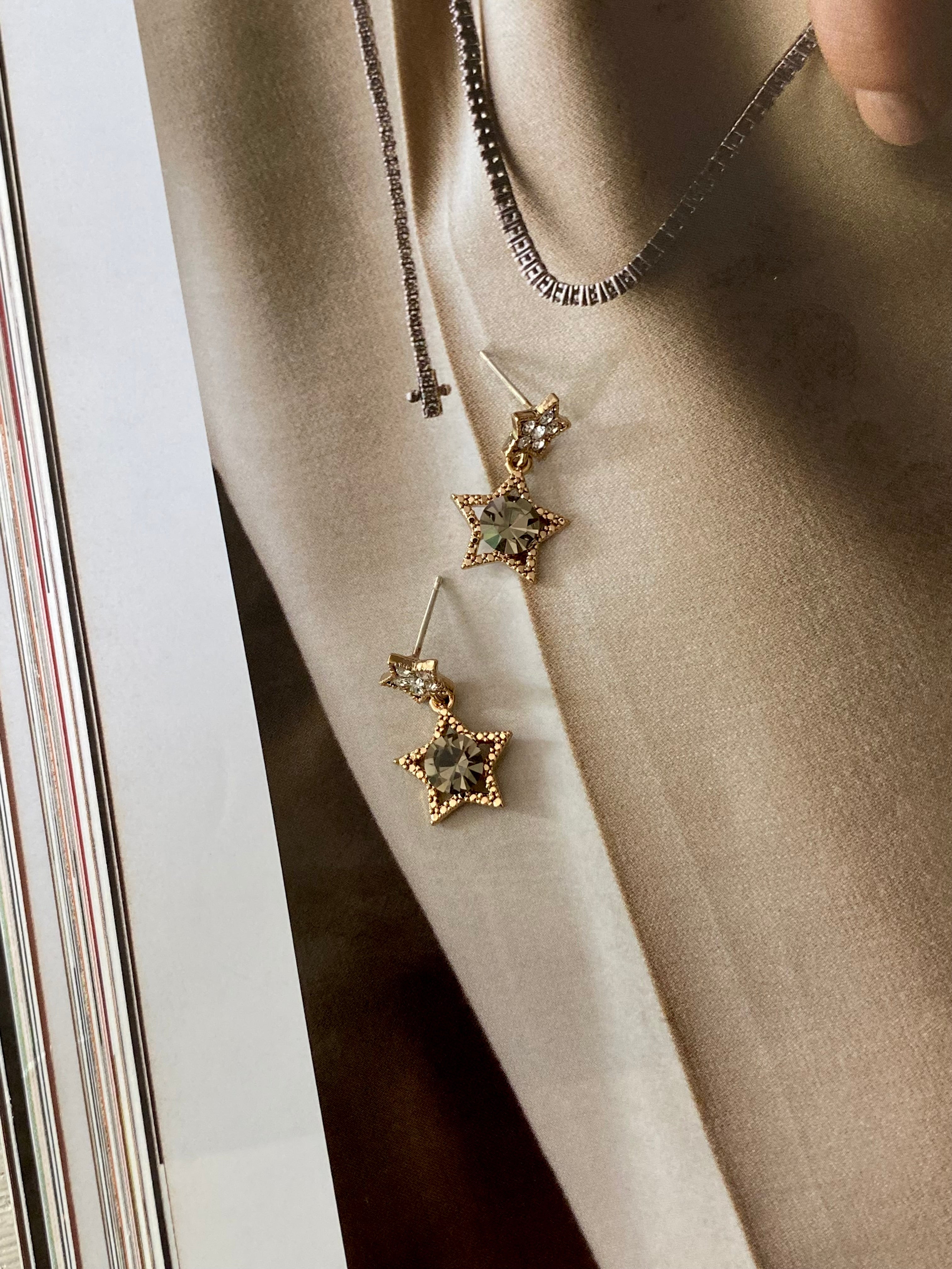 Crystal Star Drop Stud Earrings (3 colours)