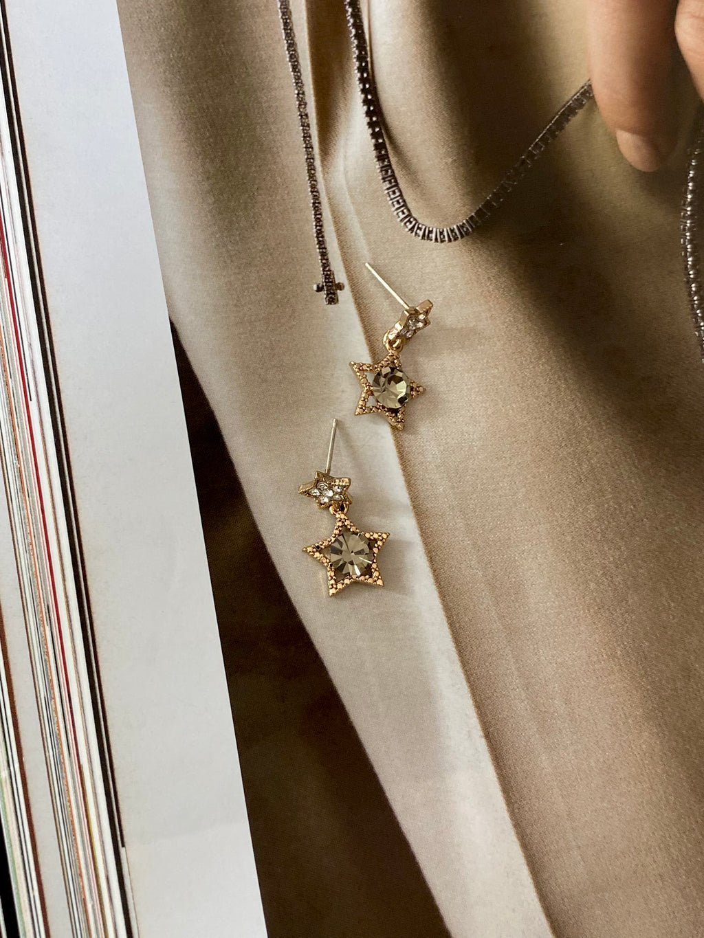 Crystal Star Drop Stud Earrings (3 colours)