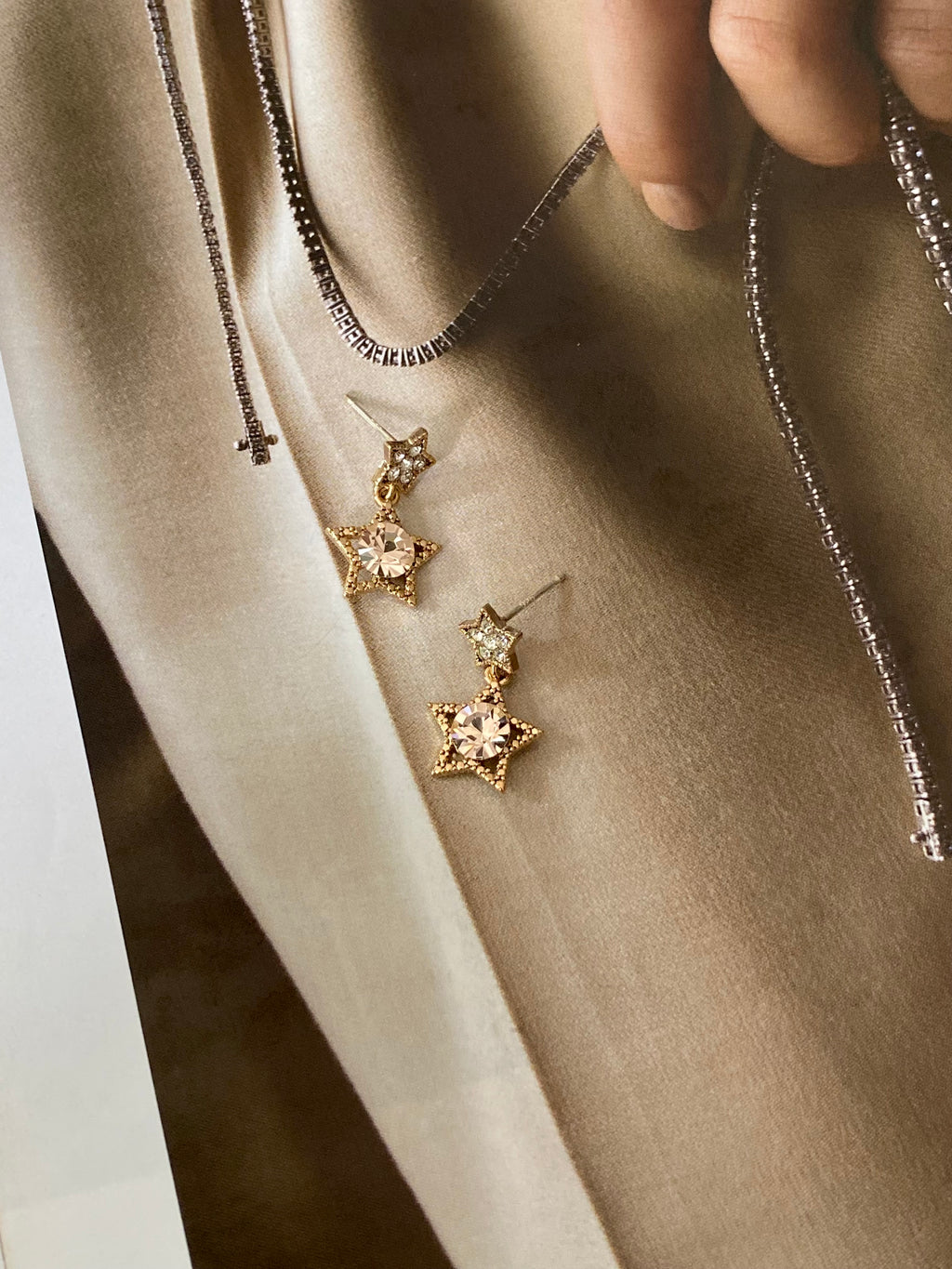 Crystal Star Drop Stud Earrings (3 colours)