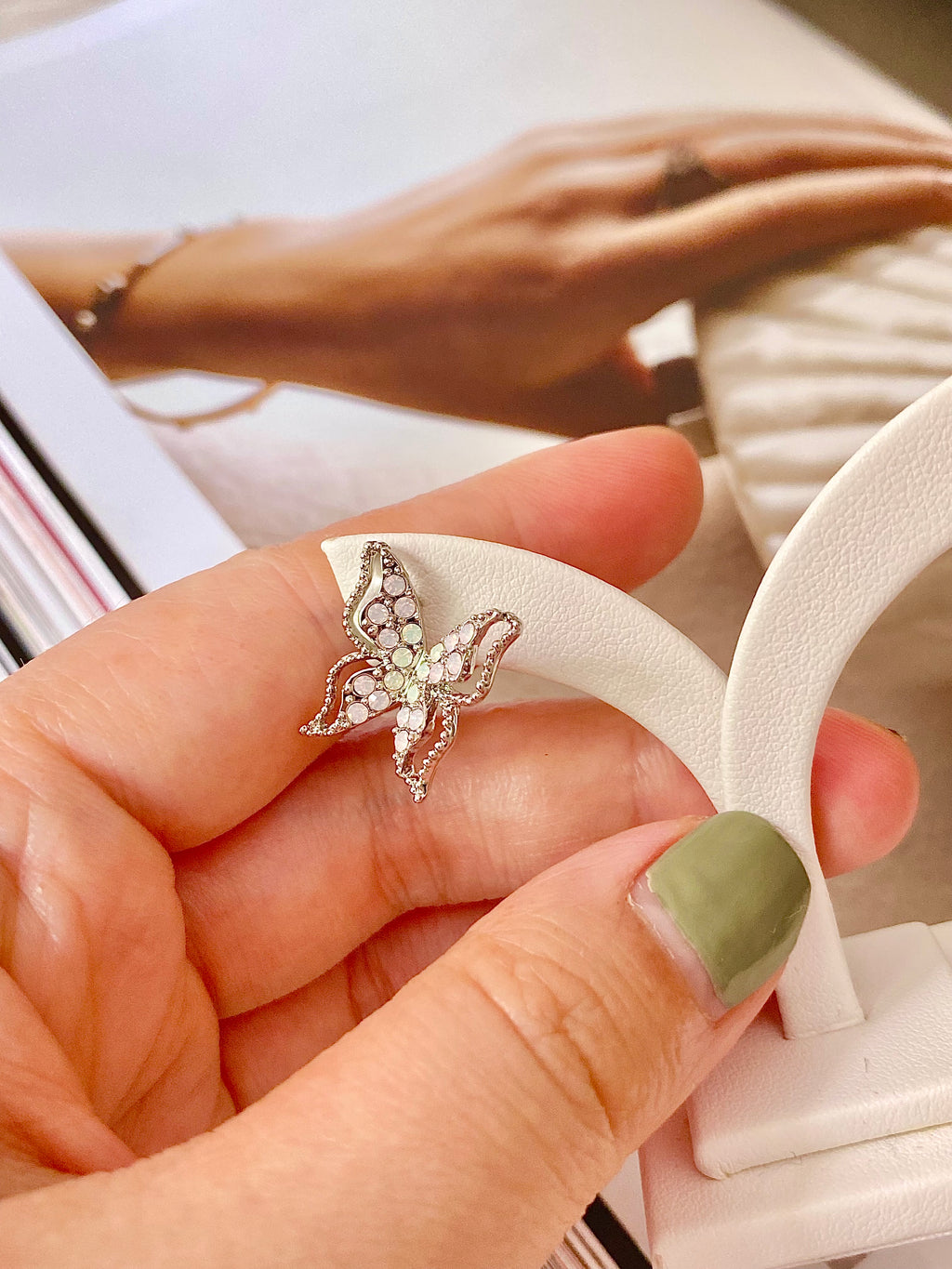 Crystal Butterfly Stud Earrings (4 colours)