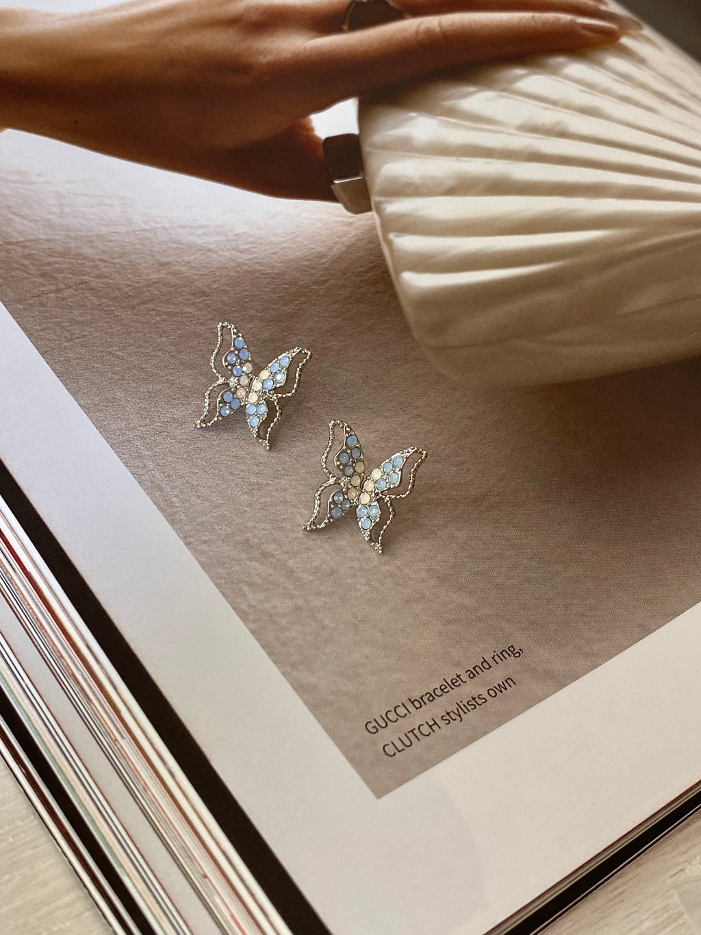 Crystal Butterfly Stud Earrings (4 colours)