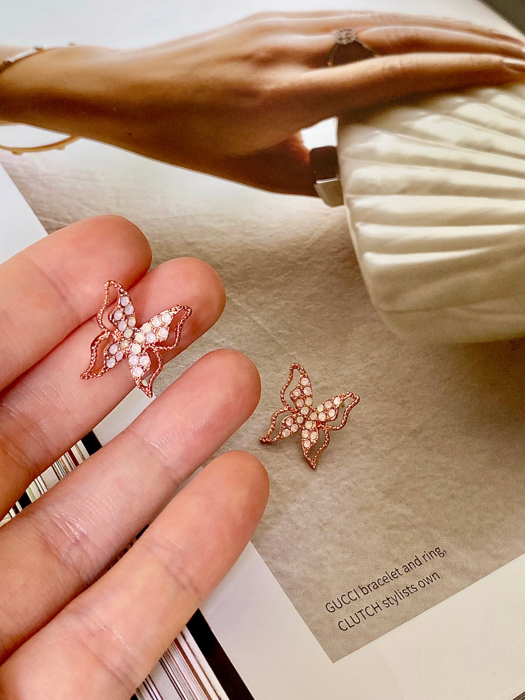 Crystal Butterfly Stud Earrings (4 colours)