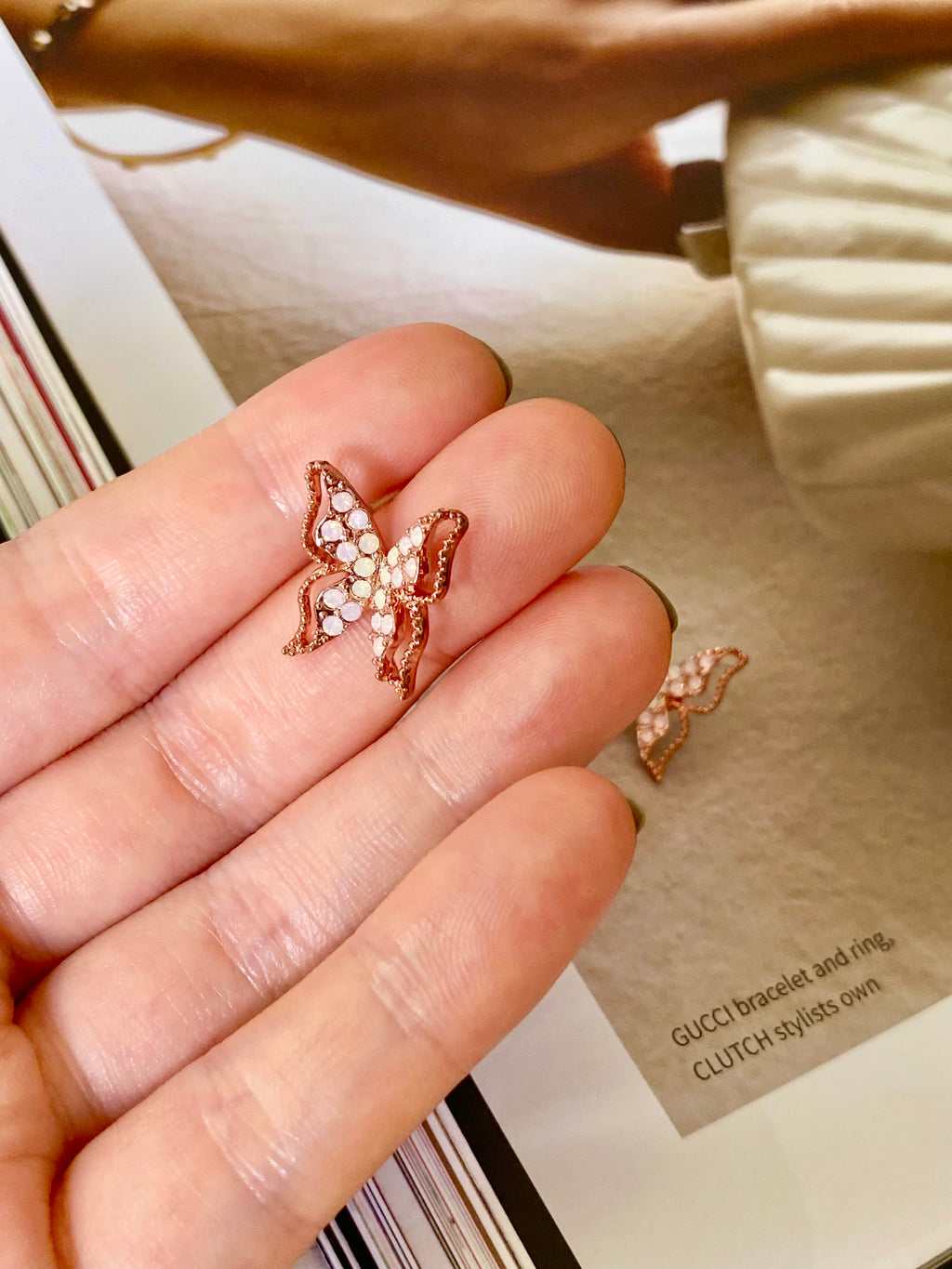 Crystal Butterfly Stud Earrings (4 colours)