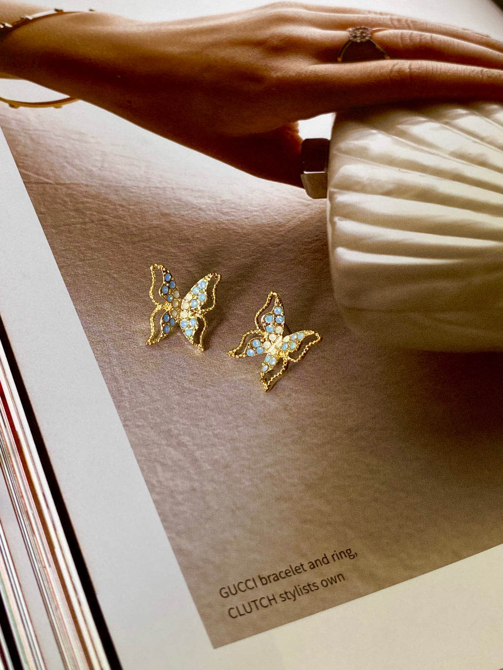 Crystal Butterfly Stud Earrings (4 colours)