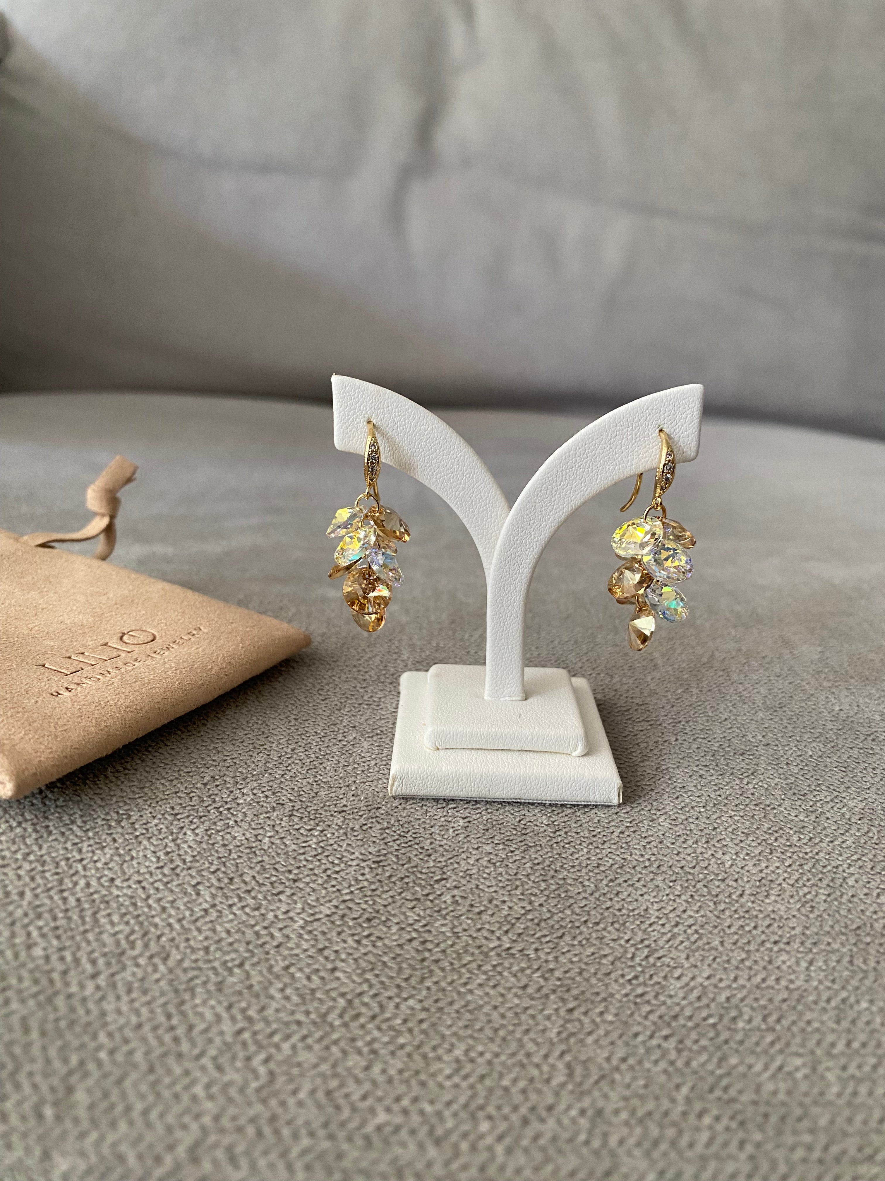 Swarovski Cluster Drop Earrings (3 colours)