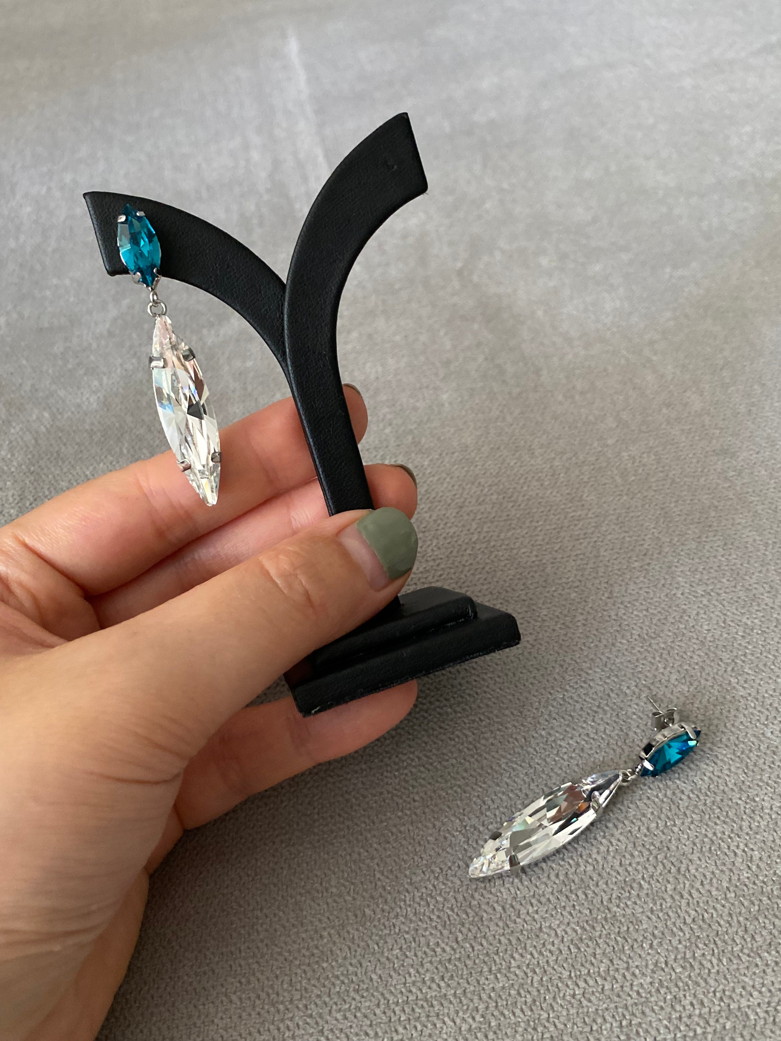 Swarovski Long Marquise Crystal Drop Earrings