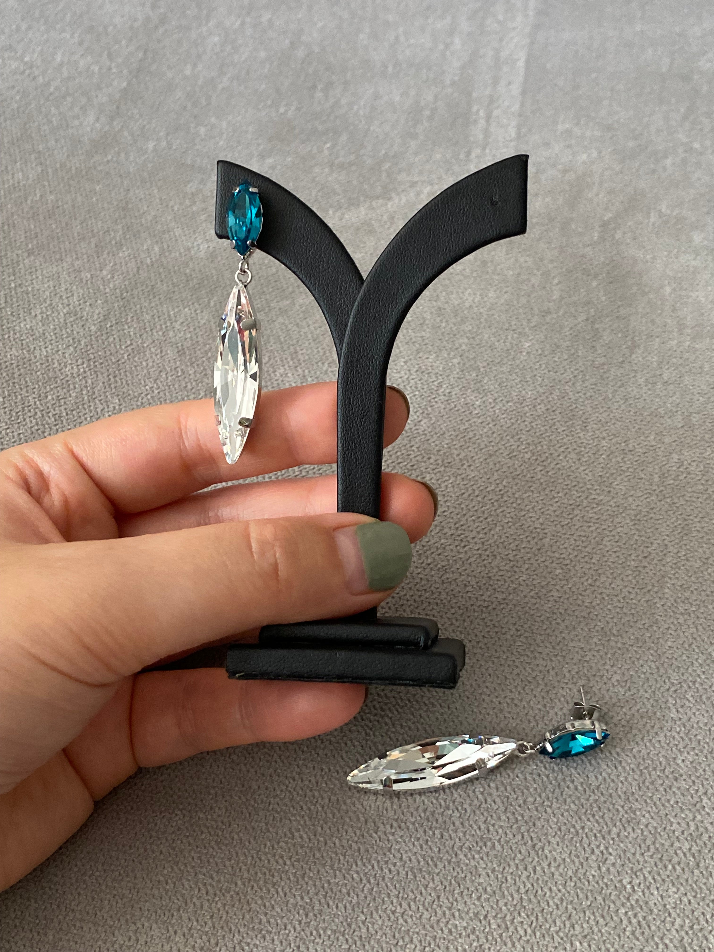 Swarovski Long Marquise Crystal Drop Earrings