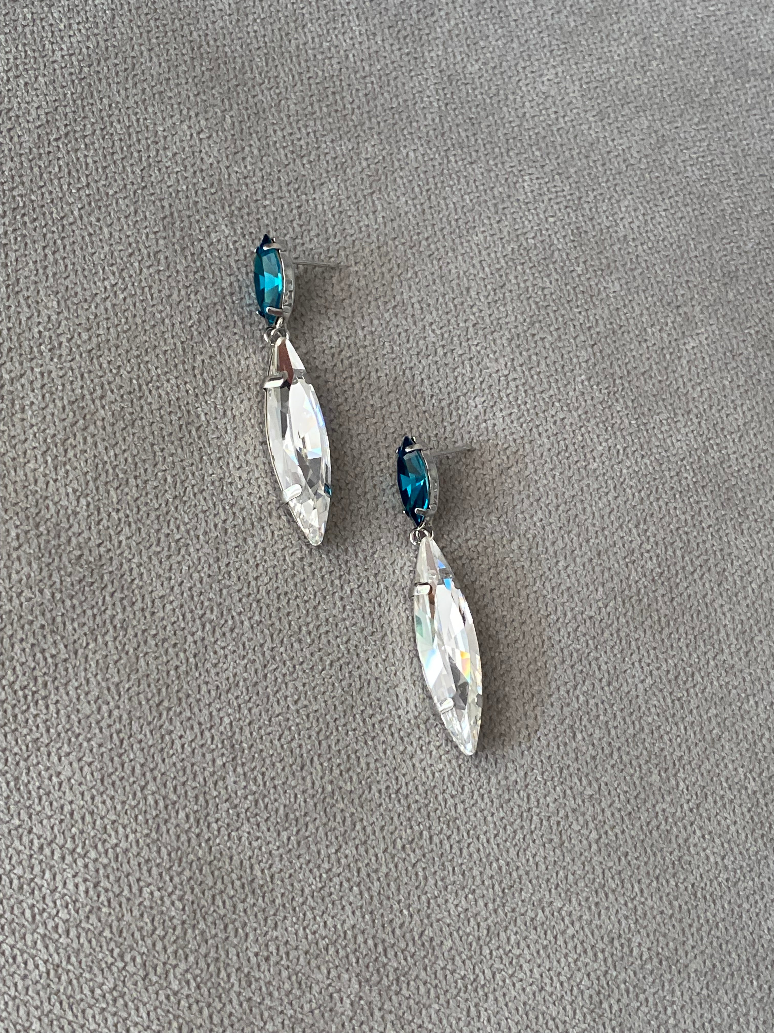 Swarovski Long Marquise Crystal Drop Earrings