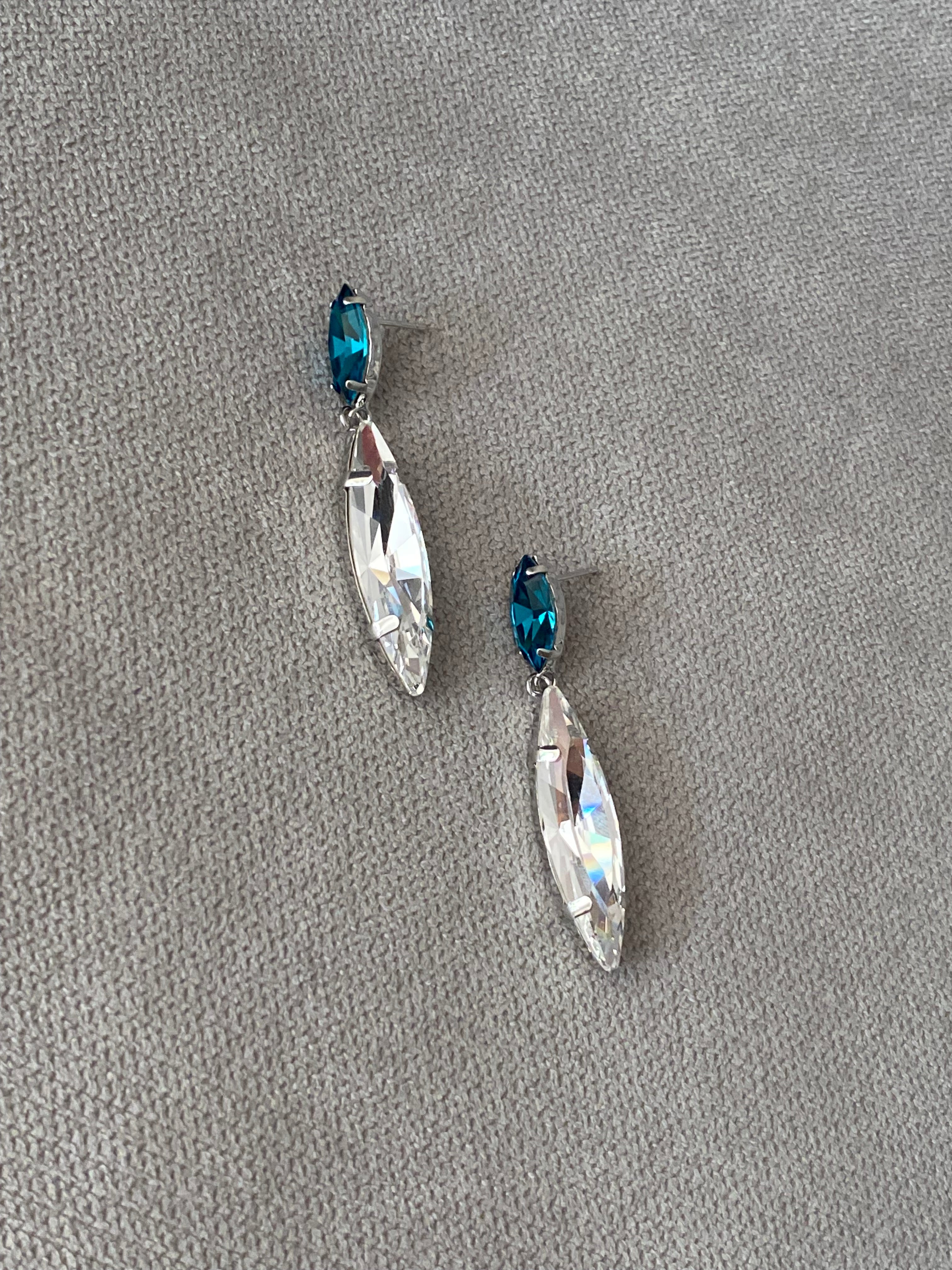 Swarovski Long Marquise Crystal Drop Earrings