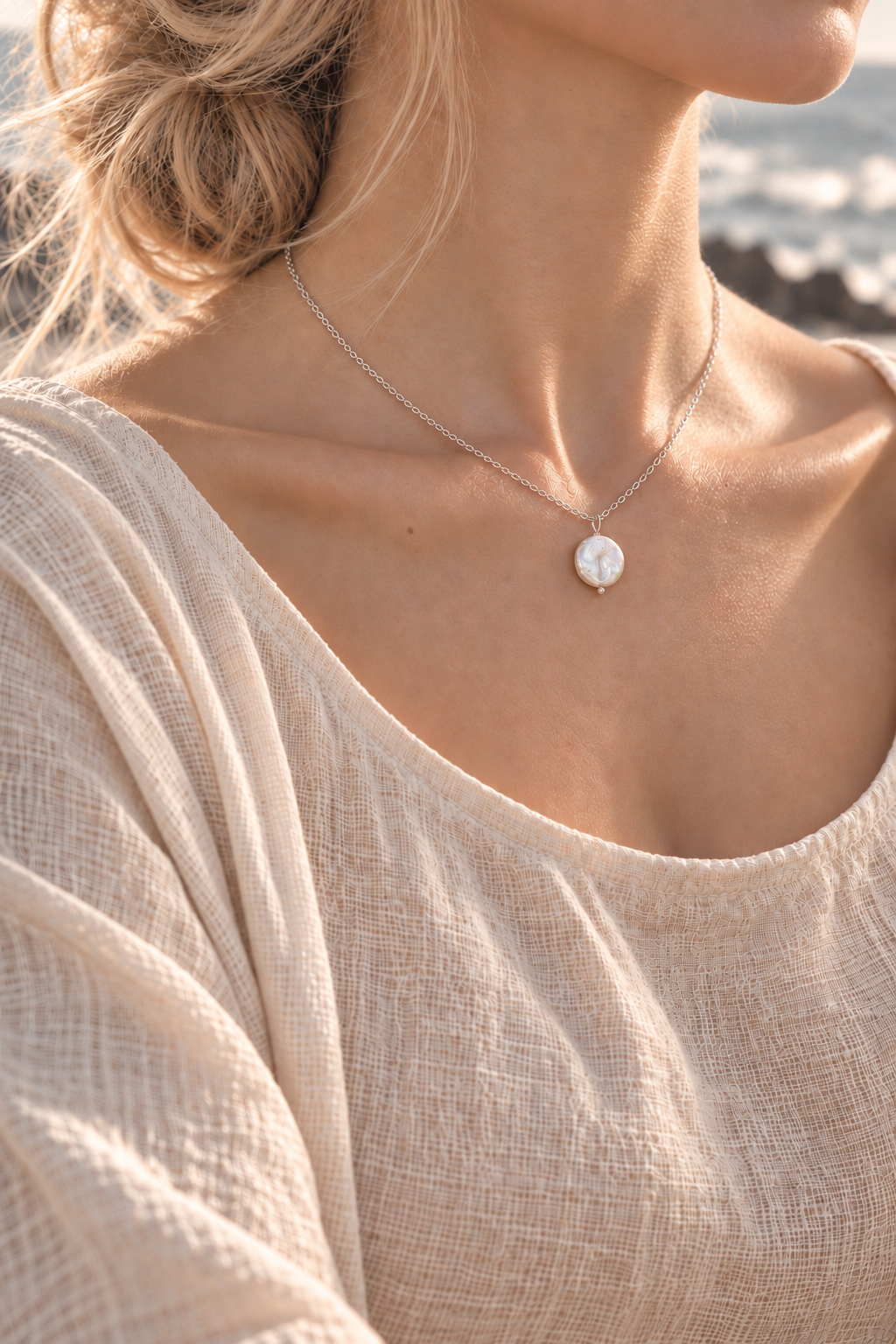 Neila Freshwater Coin Pearl Necklace - NEI01