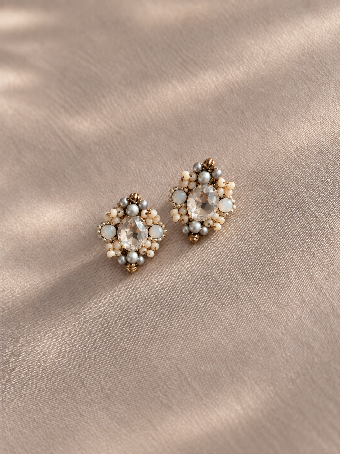 Crystal Cluster Stud Earrings