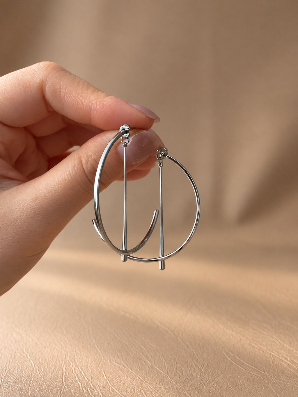 Geometric Open Hoop Earrings - ARE11