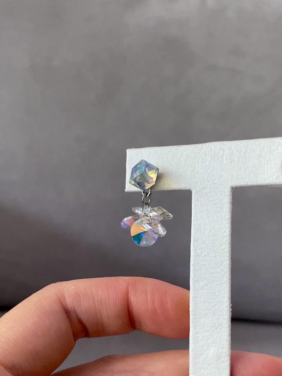 Swarovski Aurora Borealis Cluster Drop Earrings