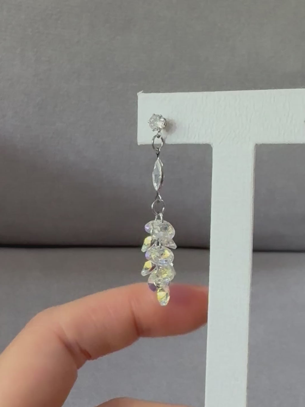 Swarovski Aurora Borealis Cluster Drop Earrings