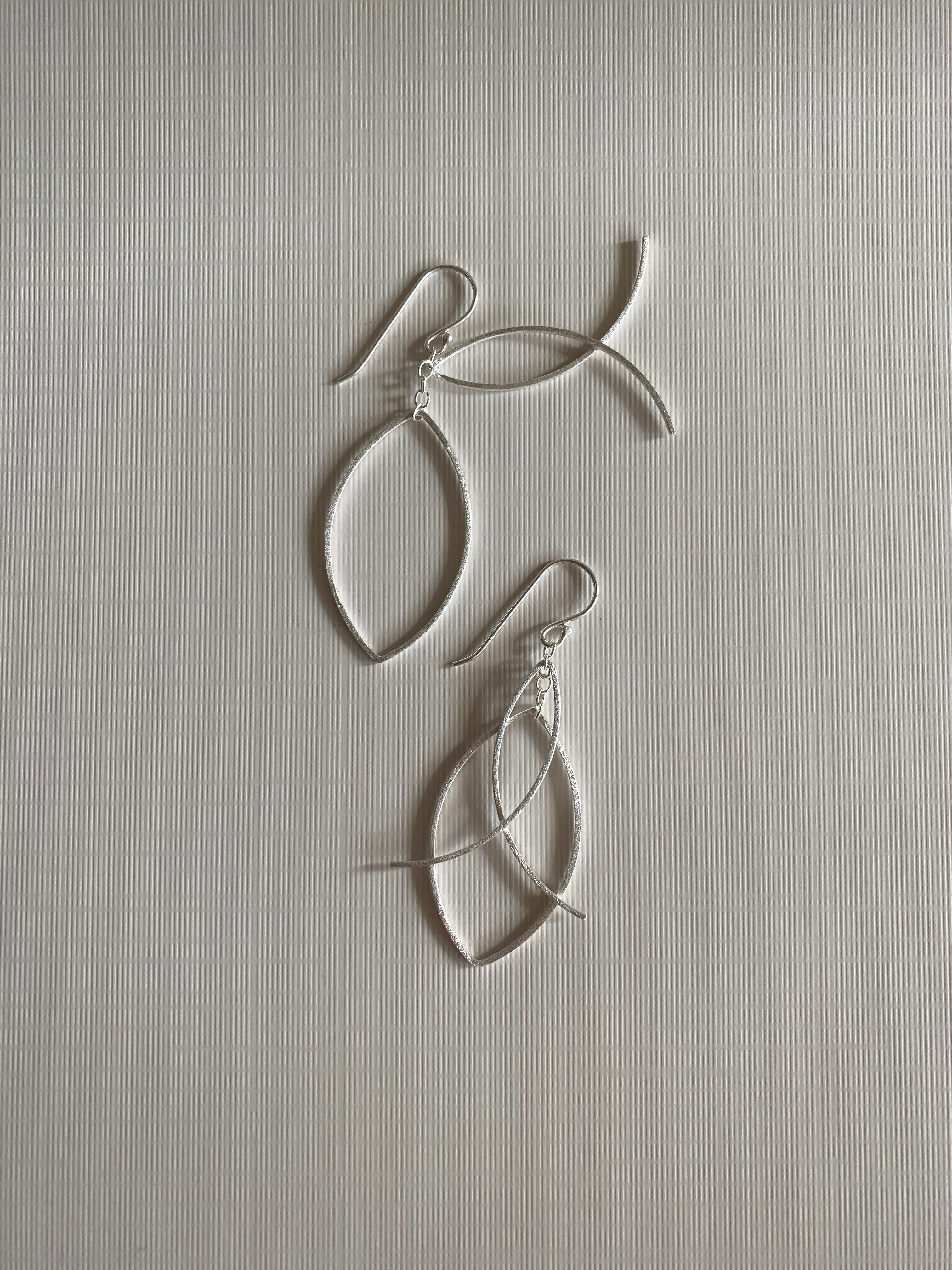 Silver Abstract Wave Earrings