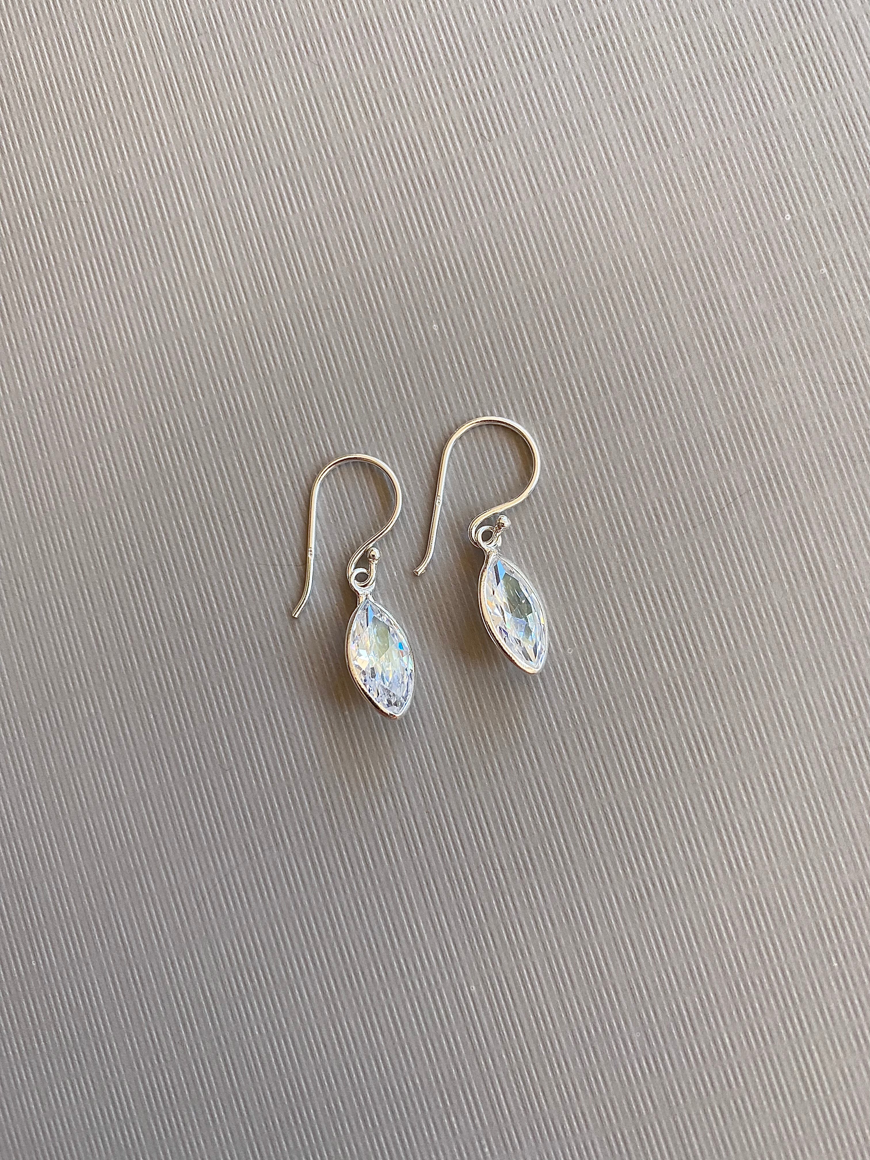 CZ Drop Hook Earrings