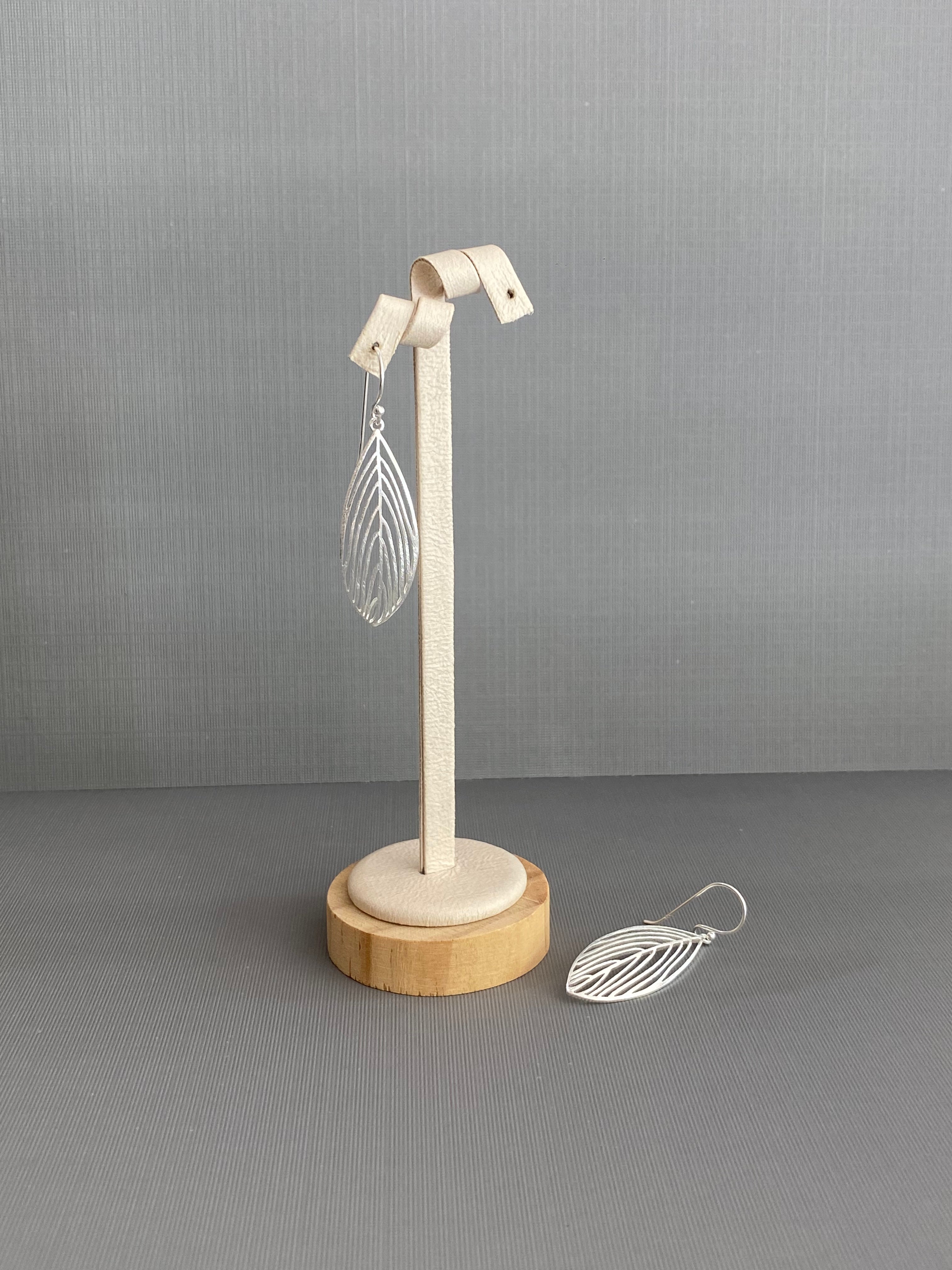 Silver Open Leaf Earrings