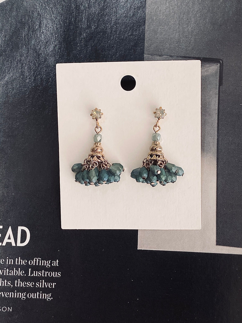 Crystal Cluster Drop Earrings (3 colours)