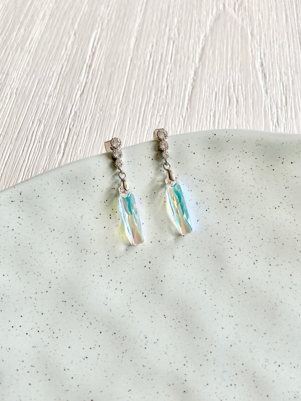 Swarovski Long Faceted Drop Earrings