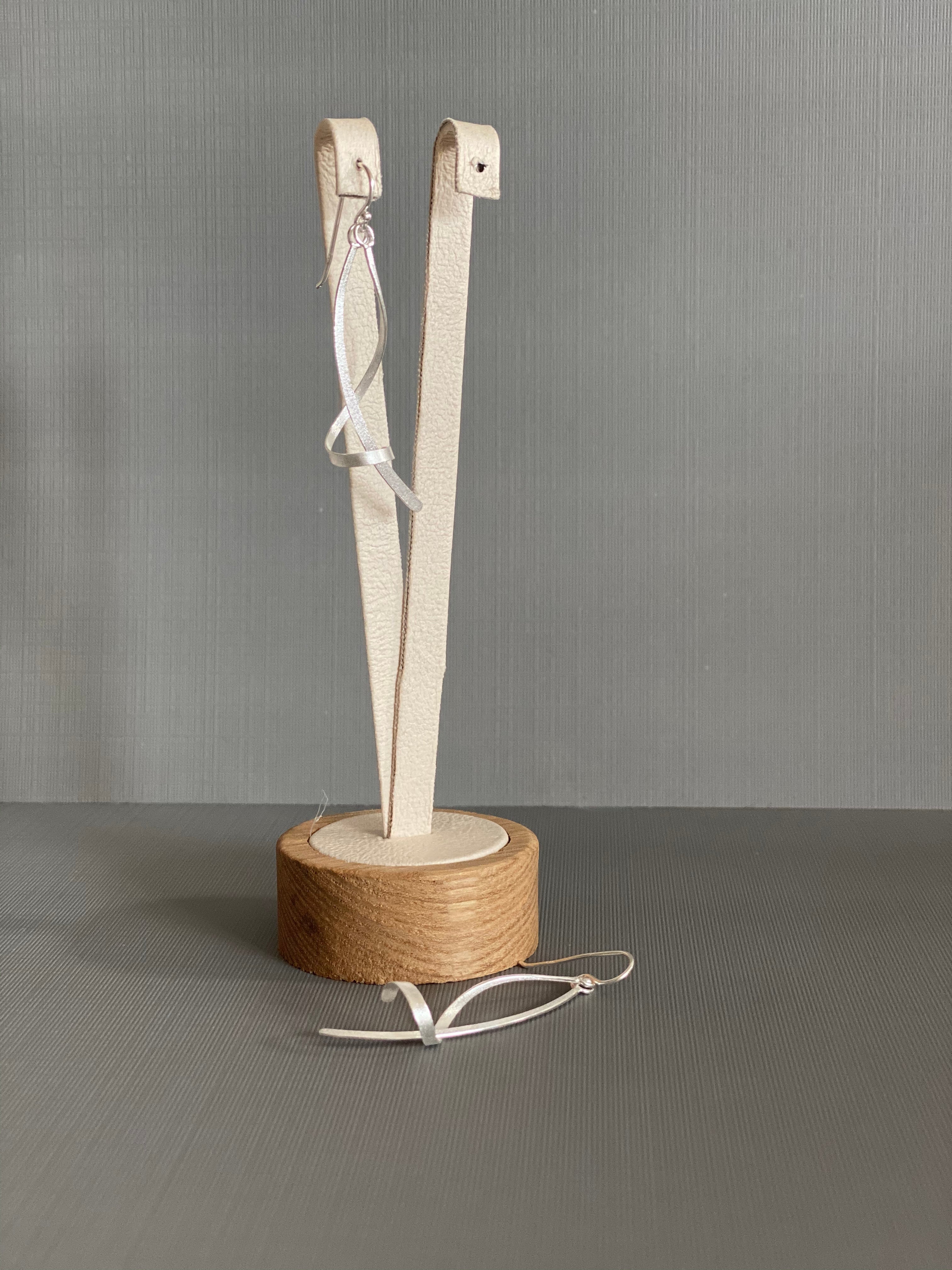 Silver Curve Drop Earrings