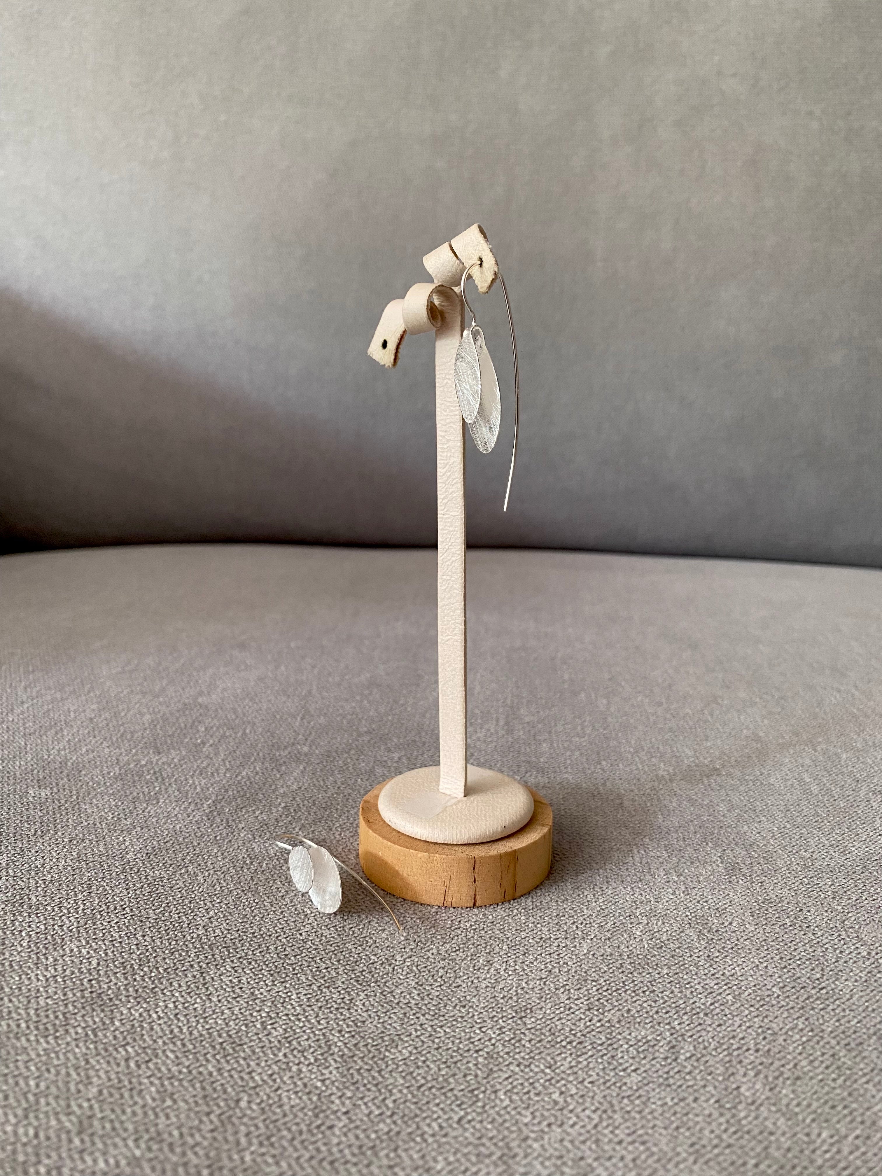 Silver Layered Leaf Earrings